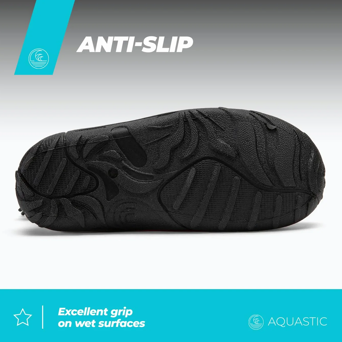 AQUASTIC Scarpe da Scoglio KEA JR Bambini Taglia 26-36 EU Scarpe da Nuoto Slip-On Suola Gomma Antiscivolo TPR Drenaggio Acqua Piscina Spiaggia