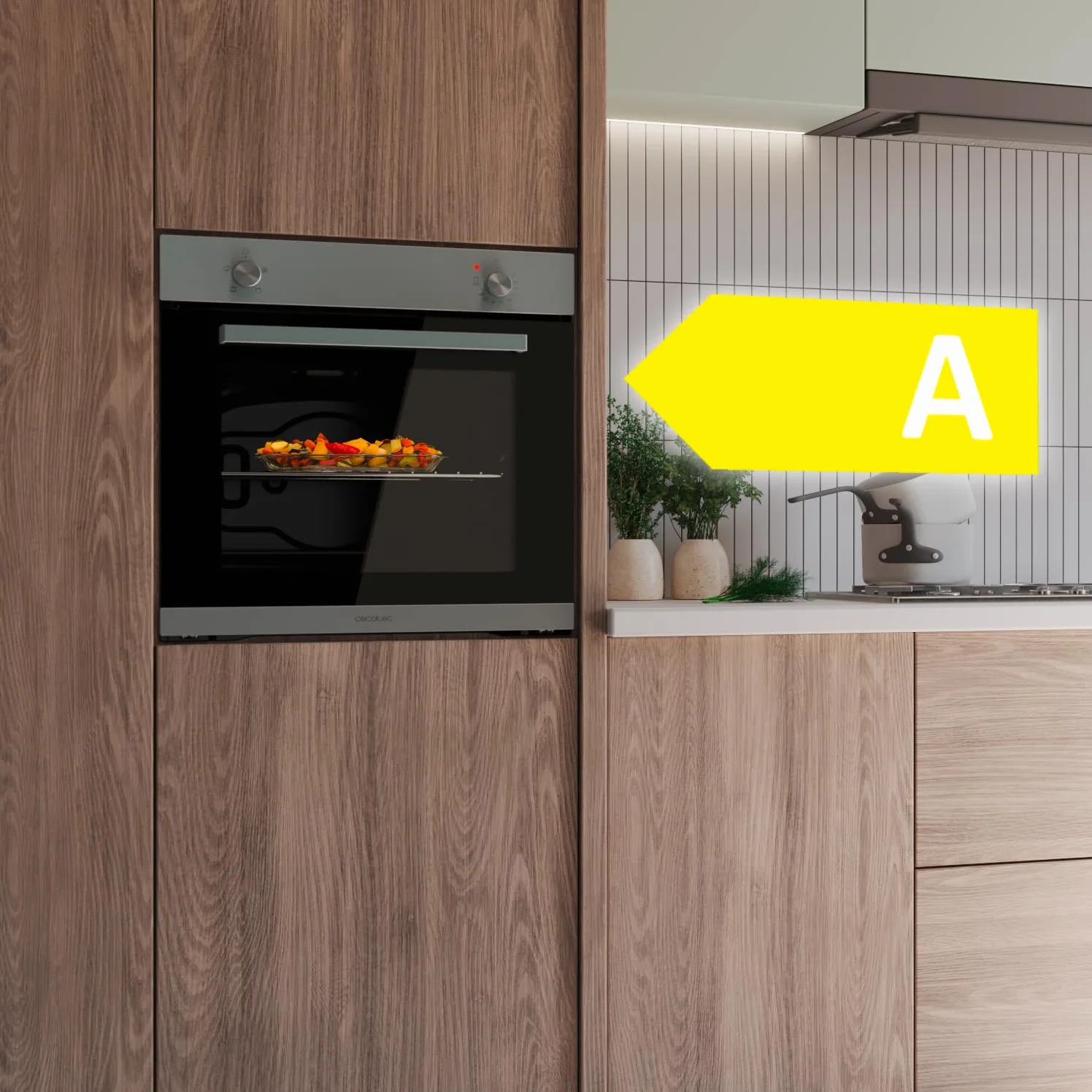 Cecotec Bolero Forno Incorporato Hexa C126000 Line+ A 2800W 77L 4 Funzioni Pulizia Vapore Porta Tripla Vetro