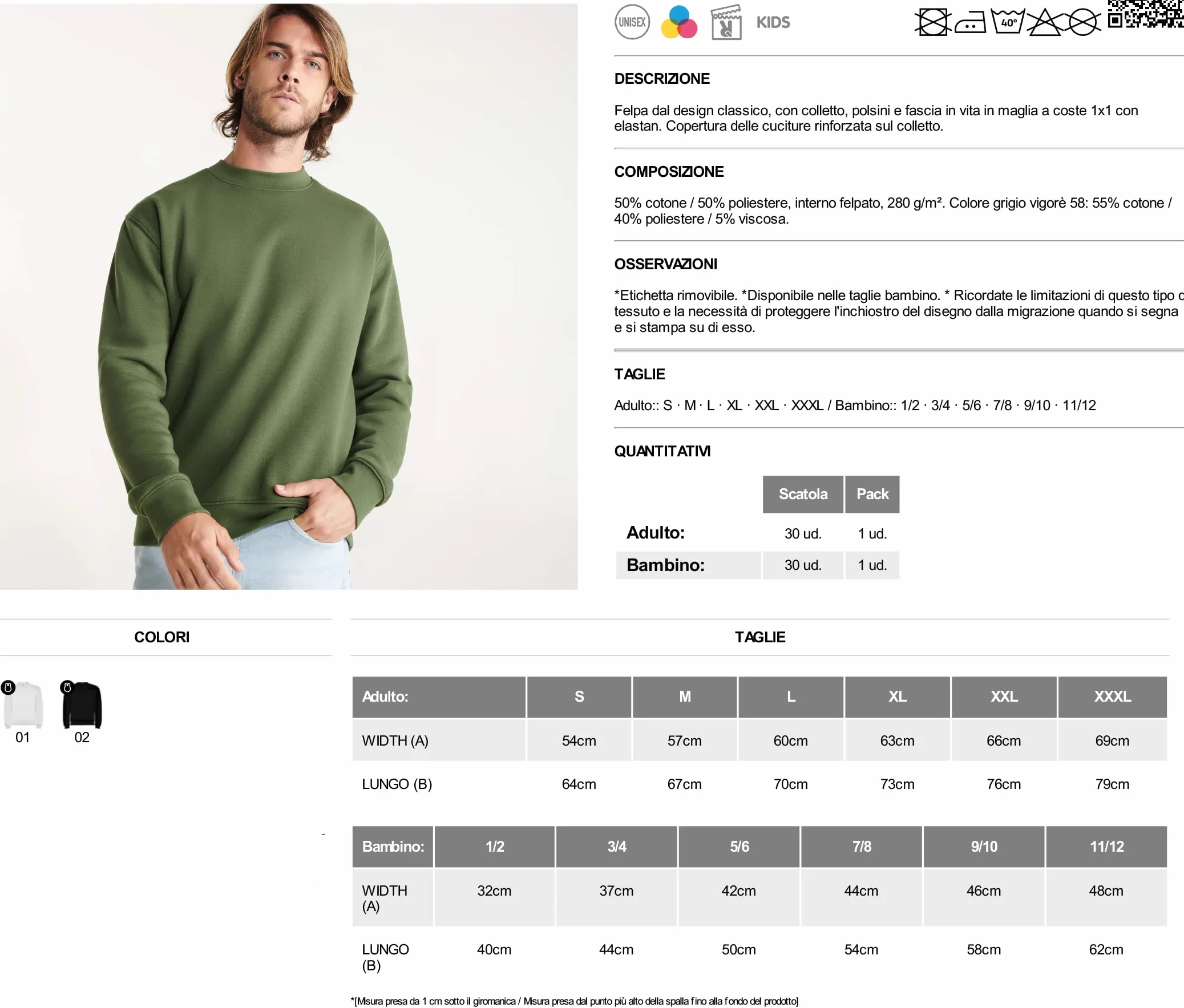 Felpa Girocollo di Roby - Unisex Bambino Bambina Ragazza v2