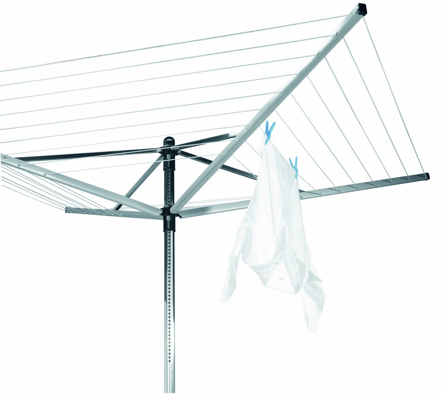 Brabantian Stendibiancheria a Ombrello Lift-O-Matic 50m Regolabile 129-187 cm 45mm Metallic Grey