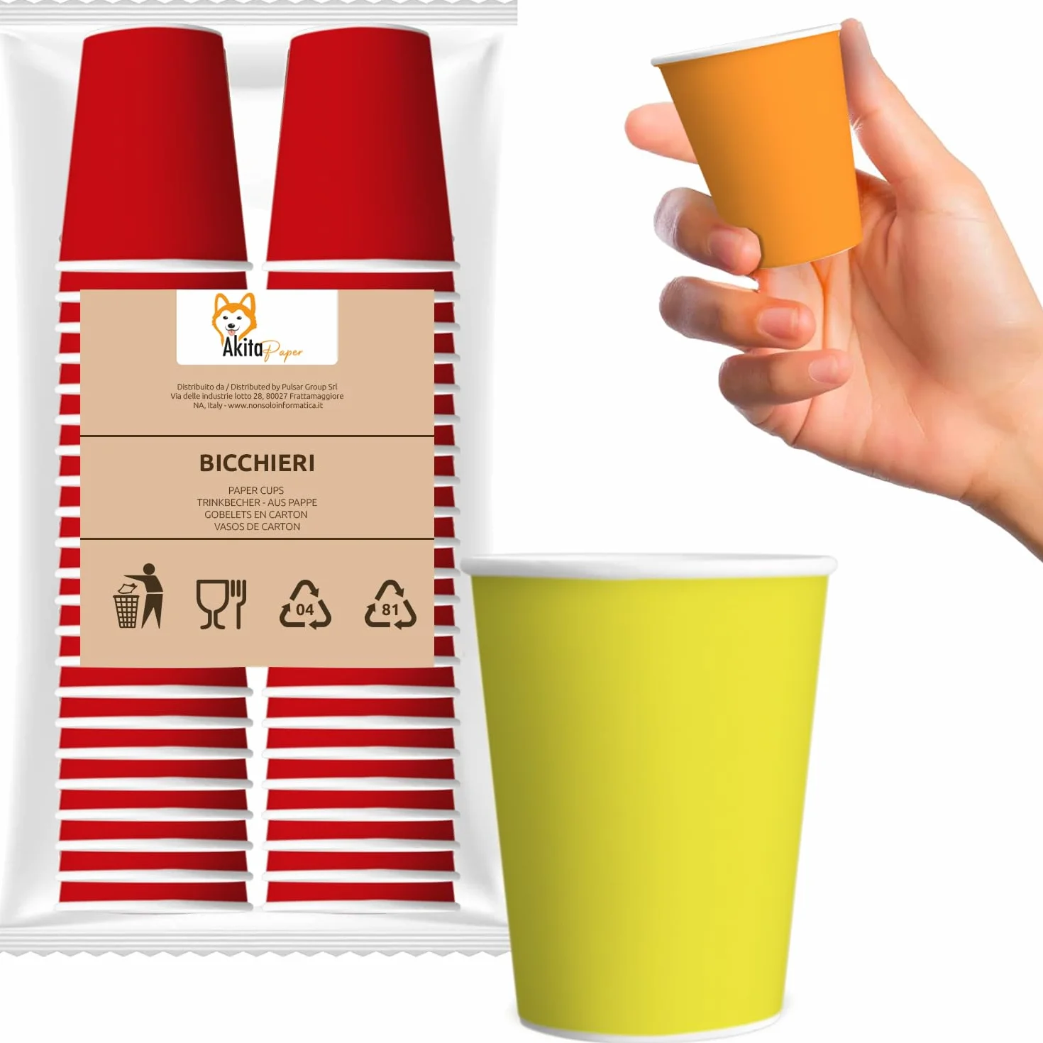 Bicchieri Monouso in Carta Bianchi 200 ml 1000 pz Compostabili Biodegradabili per Bevande Calde