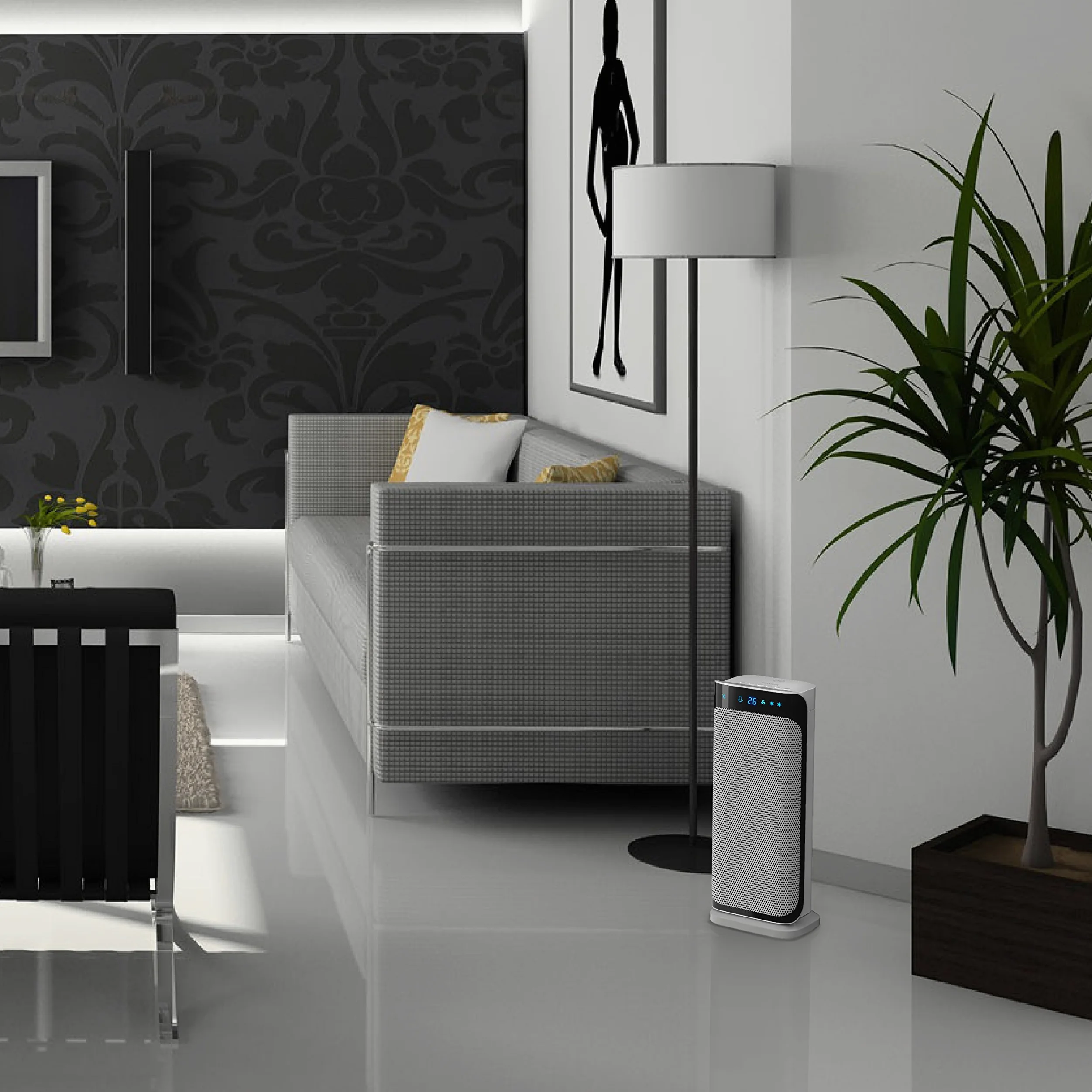 Brandson - Termoventilatore con Telecomando - Termoventilatore in Ceramica Bagno a Risparmio energetico, Silenzioso - Riscaldamento rapido con Funzione di Oscillazione - 2 Livelli di Riscaldamento -
