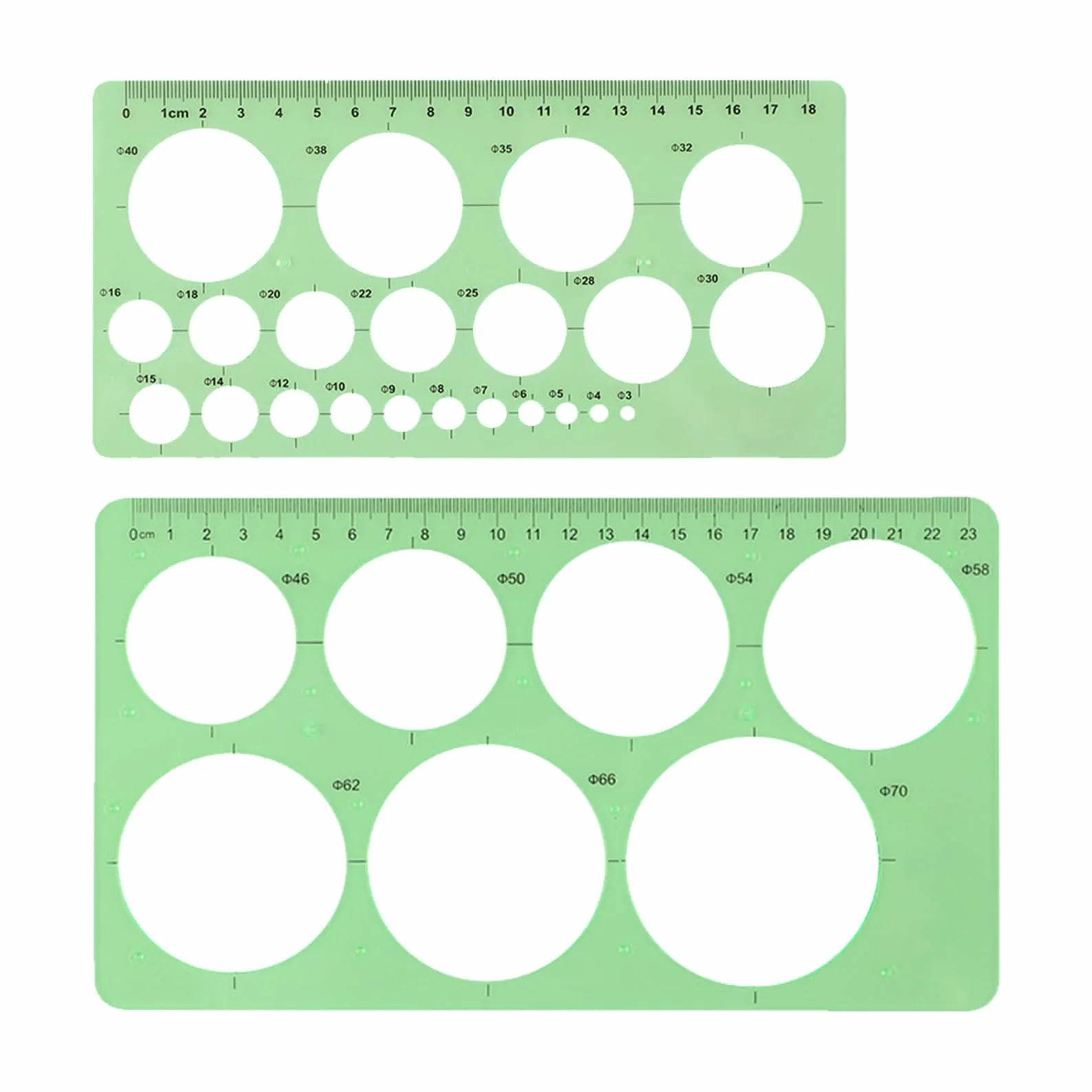 Staedtler Righelli Tecnici Semielittici Verdi 3mm Cerchiometro Normografo Integrato per Disegno Architettonico CAD