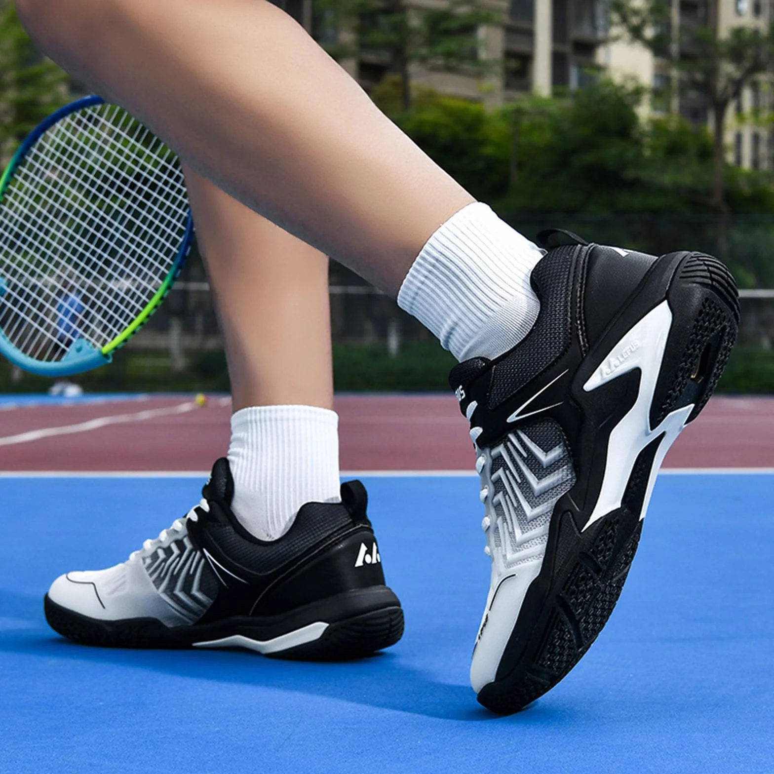 BLBK Scarpe da badminton, squash, palestra per pavimenti, comode e resistenti, unisex