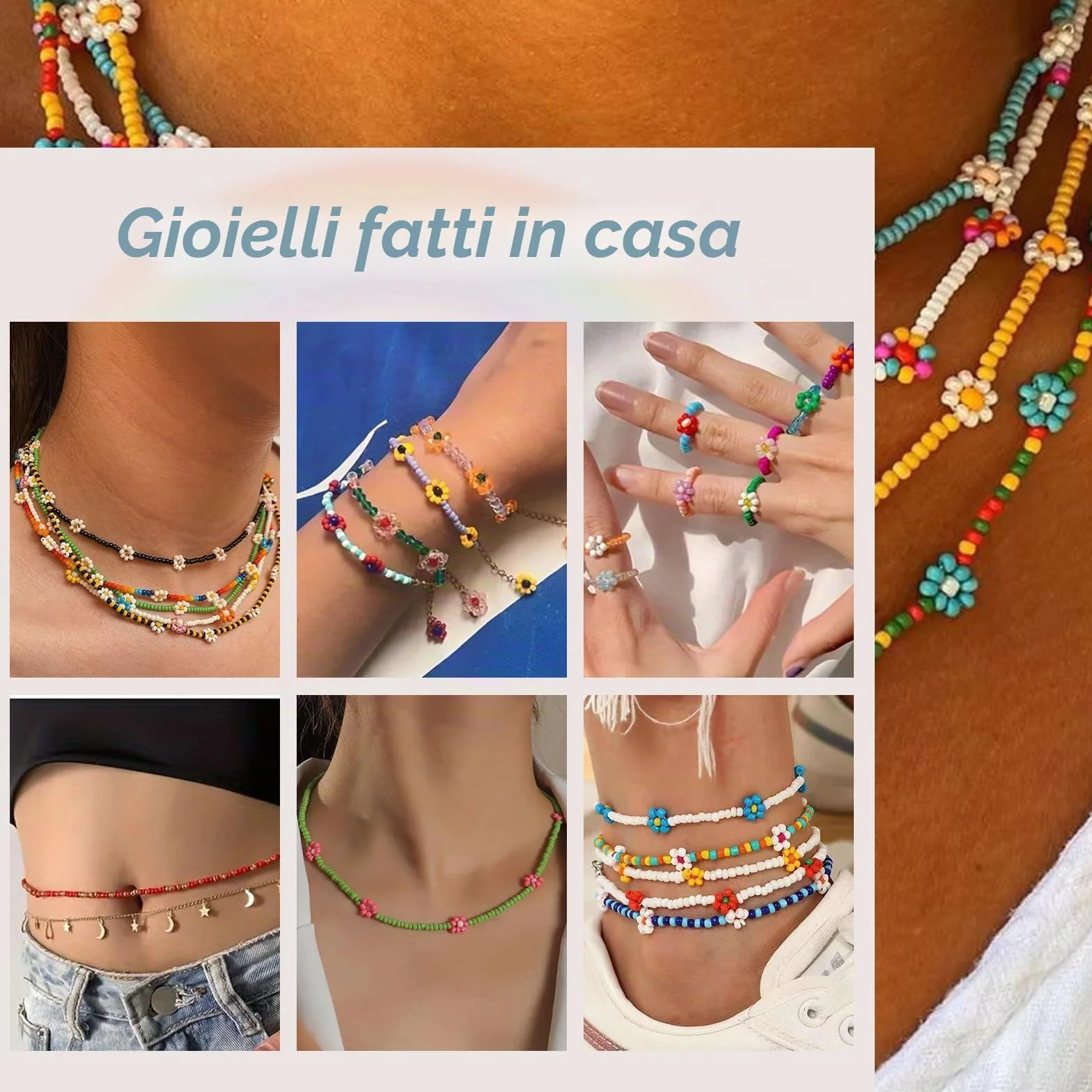 Kit per creare braccialetti con perline, 4500+ perline per braccialetti e collane fai da te, regalo artigianale per bambini