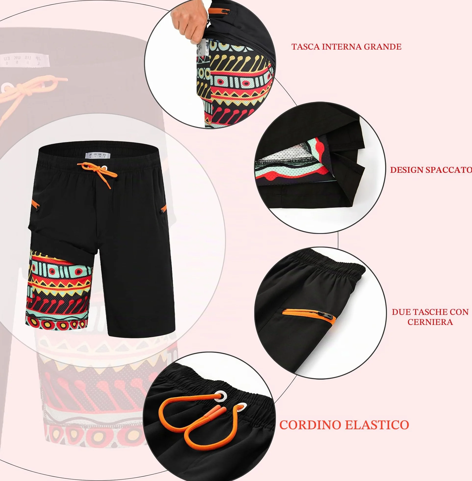 APTRO Costumi Pantaloncini da Bagno Uomo Mare Surf Piscina Stampa Hawaiana Asciugatura Rapida Fodera Rete