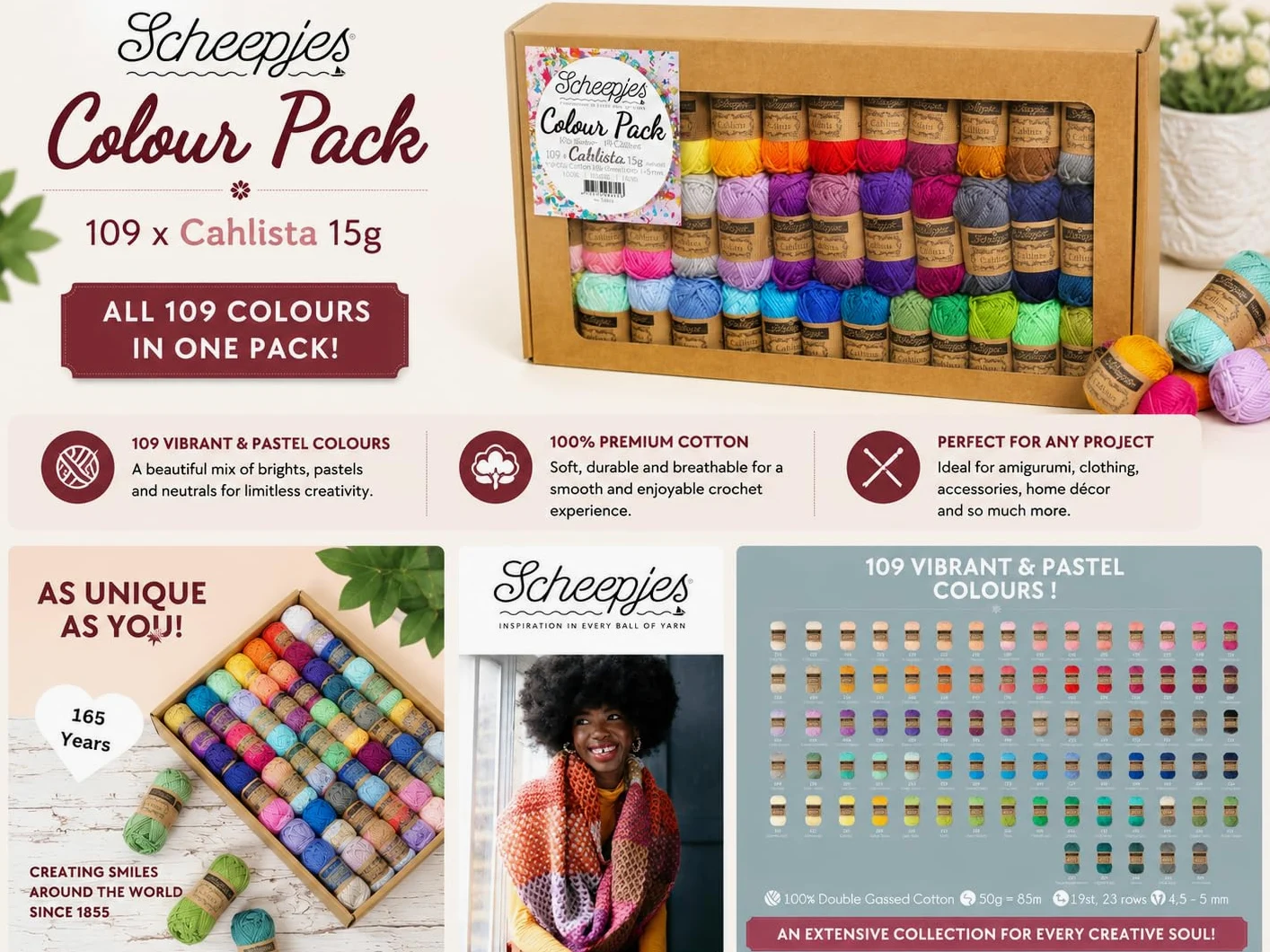 Scheepjes - Scheepjes Cahlista Colour Pack - 109 x 15 Gram (1 Box)