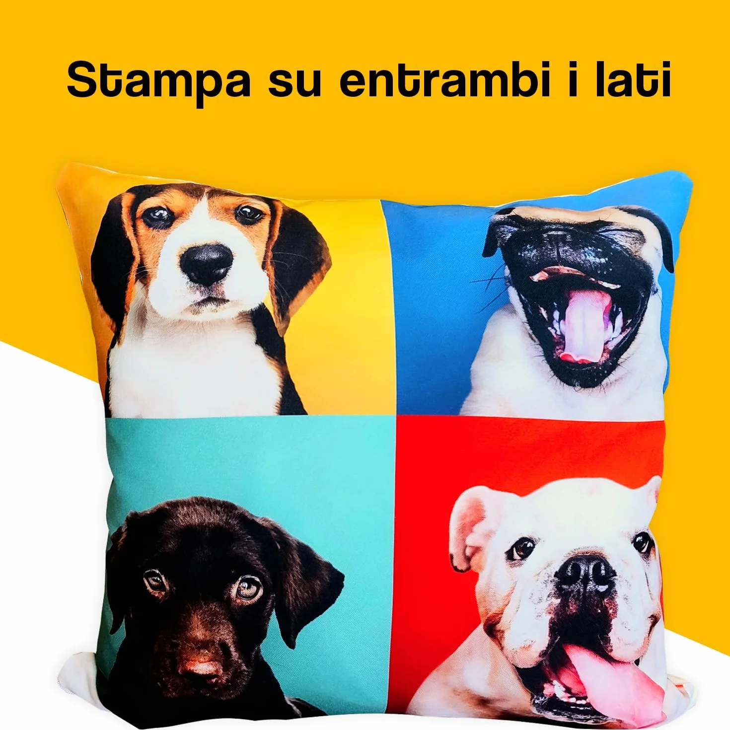 Cuscino Personalizzato 40x40cm con Foto Made in Italy - Doppia Stampa Fronte e Retro Idea Regalo