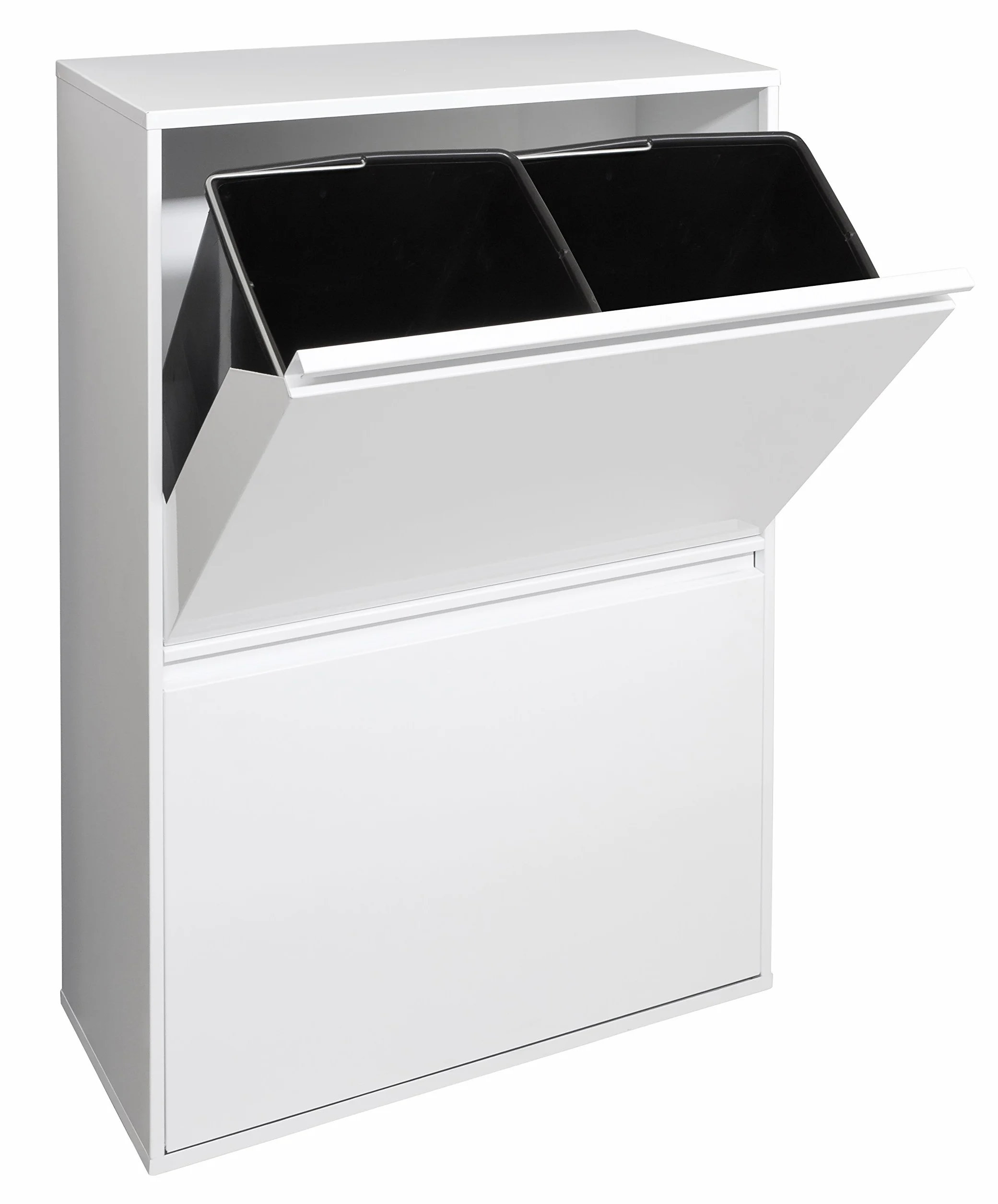 ARREGUI Basic CR601-B Pattumiera Differenziata 4 Scomparti | 4x17 L (68 L) | Contenitore in Acciaio da Interno | Mobile per Raccolta Differenziata | Cestino per Spazzatura da Cucina e Ufficio | Bianco