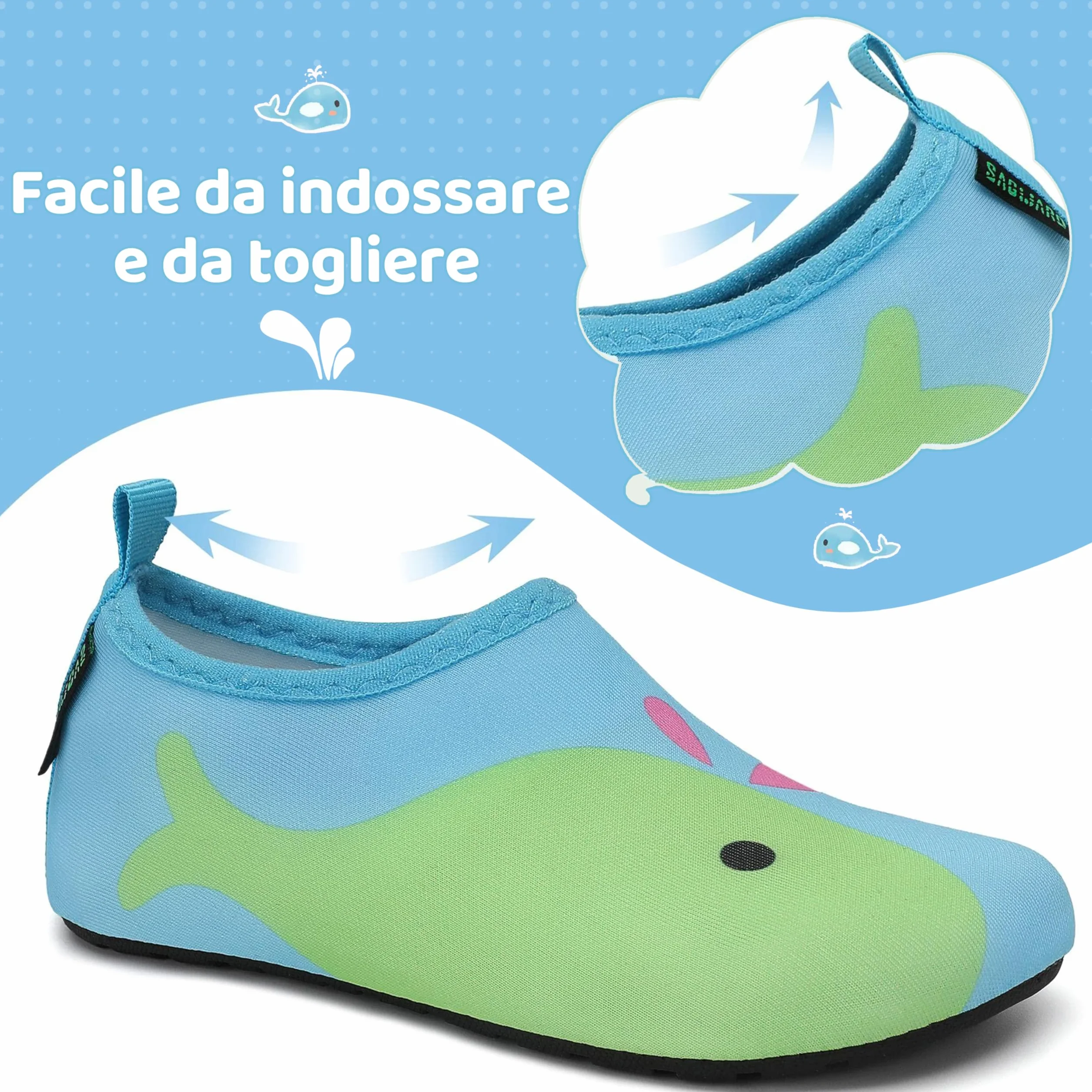SAGUARO Bambini Ragazze Scarpe da Mare Spiaggia Water Shoes Taglia 20-37 EU