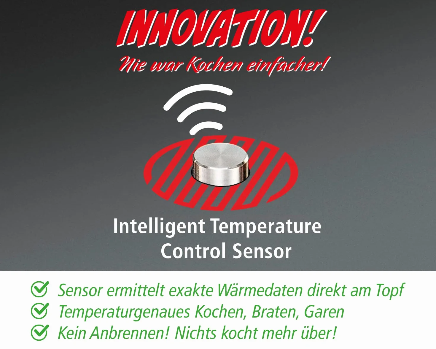 ROMMELSBACHER CTS 2000/IN Induzione - Zona di cottura 145-220 mm, sensore di temperatura, Touch Control, 6 programmi, 10 livelli di potenza, funzione boost, timer, blocco tasti, 2000 W