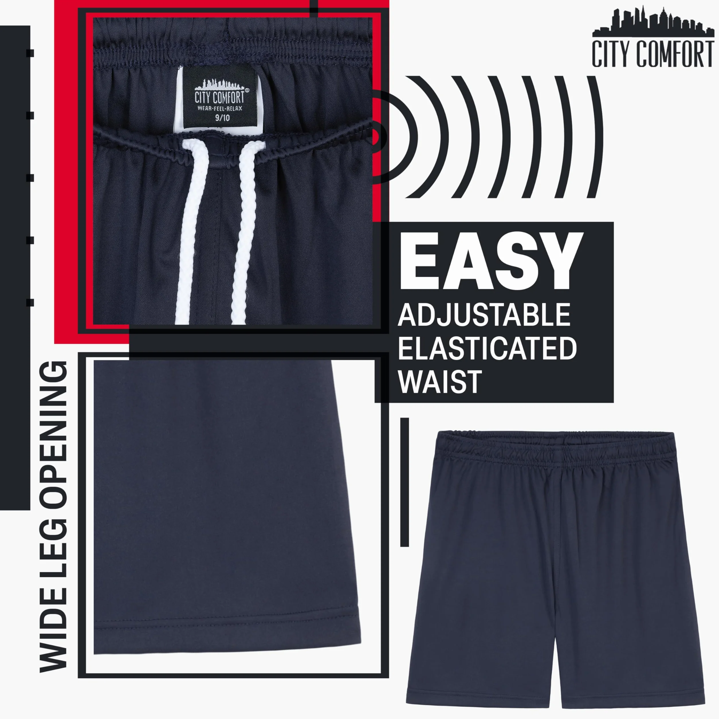 CityComfort Pantaloncini Sportivi Shorts per Bambino Bermuda Ragazzo Pantaloni Corti Palestra Pantaloncini Calcio Basket Kick Boxing Tennis Pallavolo da 4 a 14 Anni