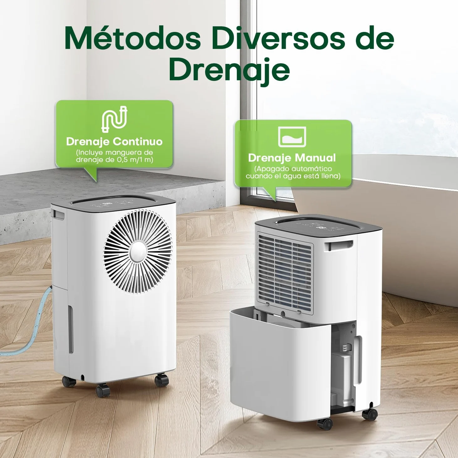 Deumidificatore Portatile 12 Litri/giorno, Scarico Continuo, Deumidificazione Auto, Modalità Sonno, Timer 24h, Deumidificatore Casa Muffa, per un'Esperienza Confortevole e Asciutta