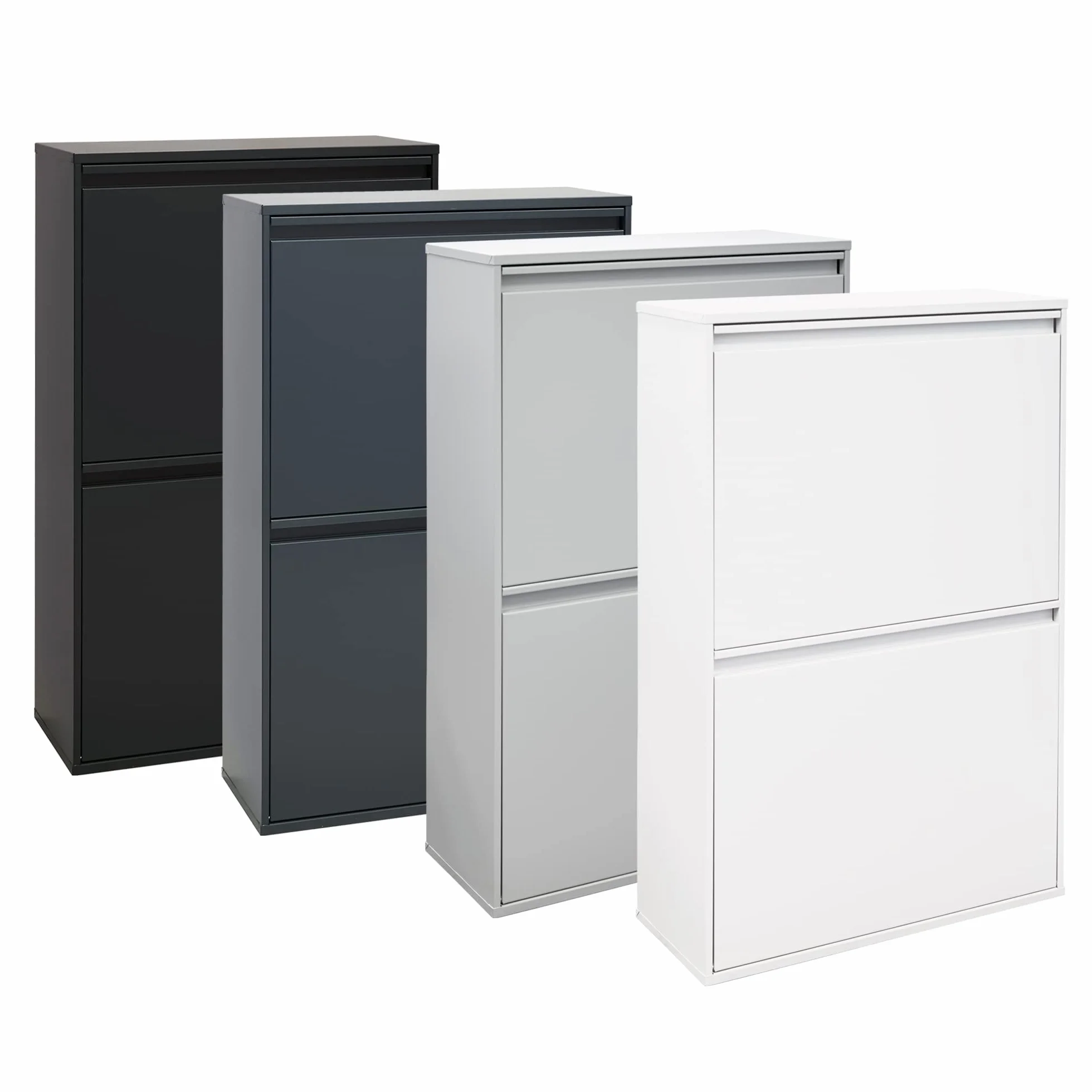 ARREGUI Basic CR601-B Pattumiera Differenziata 4 Scomparti | 4x17 L (68 L) | Contenitore in Acciaio da Interno | Mobile per Raccolta Differenziata | Cestino per Spazzatura da Cucina e Ufficio | Bianco