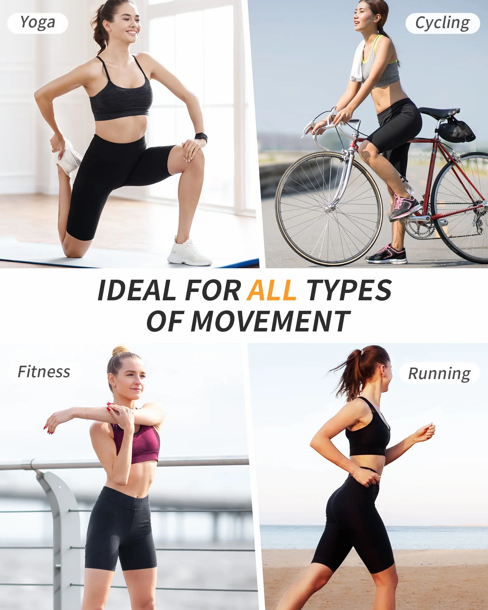 CAMBIVO Pantaloncini Sportivi Donna Vita Alta Push Up Opachi con Tasche per Fitness Yoga Corsa