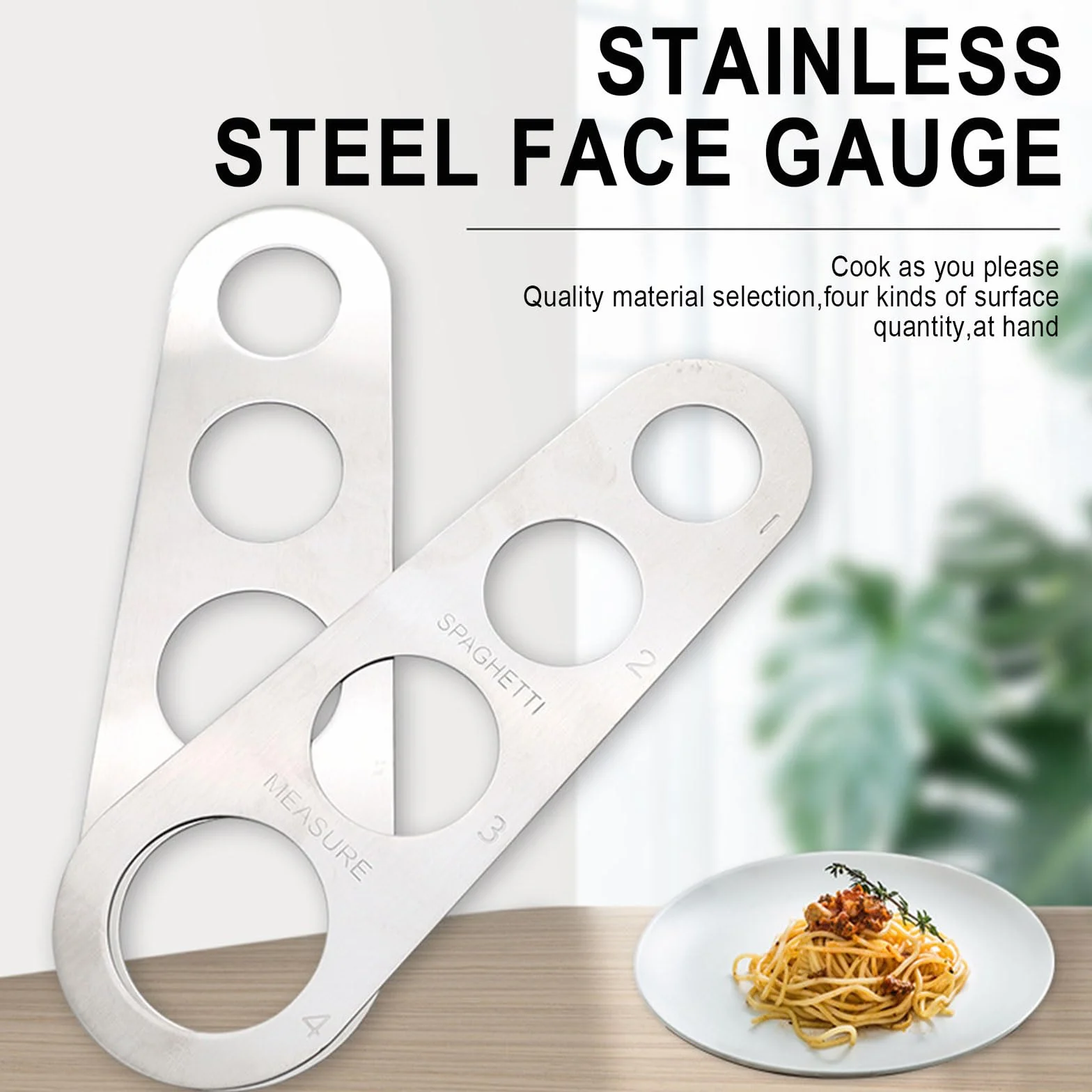 UILYNIU 3 Pezzi Dosaspaghetti in Acciaio Inox, Misura Spaghetti, Dosaspaghetti Dosatore con 4 Fori di Misurazione, Misuratore di Spaghetti, Utensile da Cucina per Misurare la Pasta (Argento)