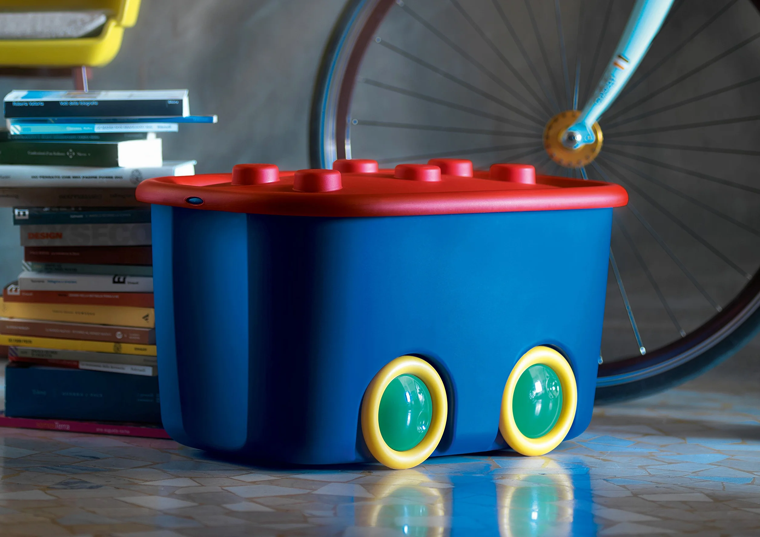 Keter Funny Box L scatola giochi per bambini 58x38,5x32H z ruotami