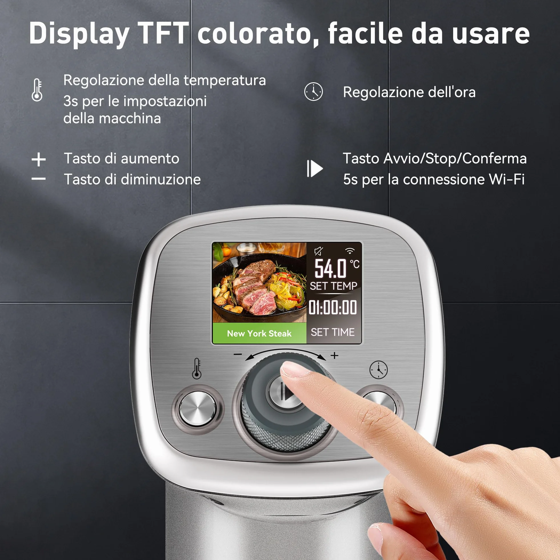KitchenBoss Roner Sous Vide Professionale 1100W WIFI IPX7 TFT