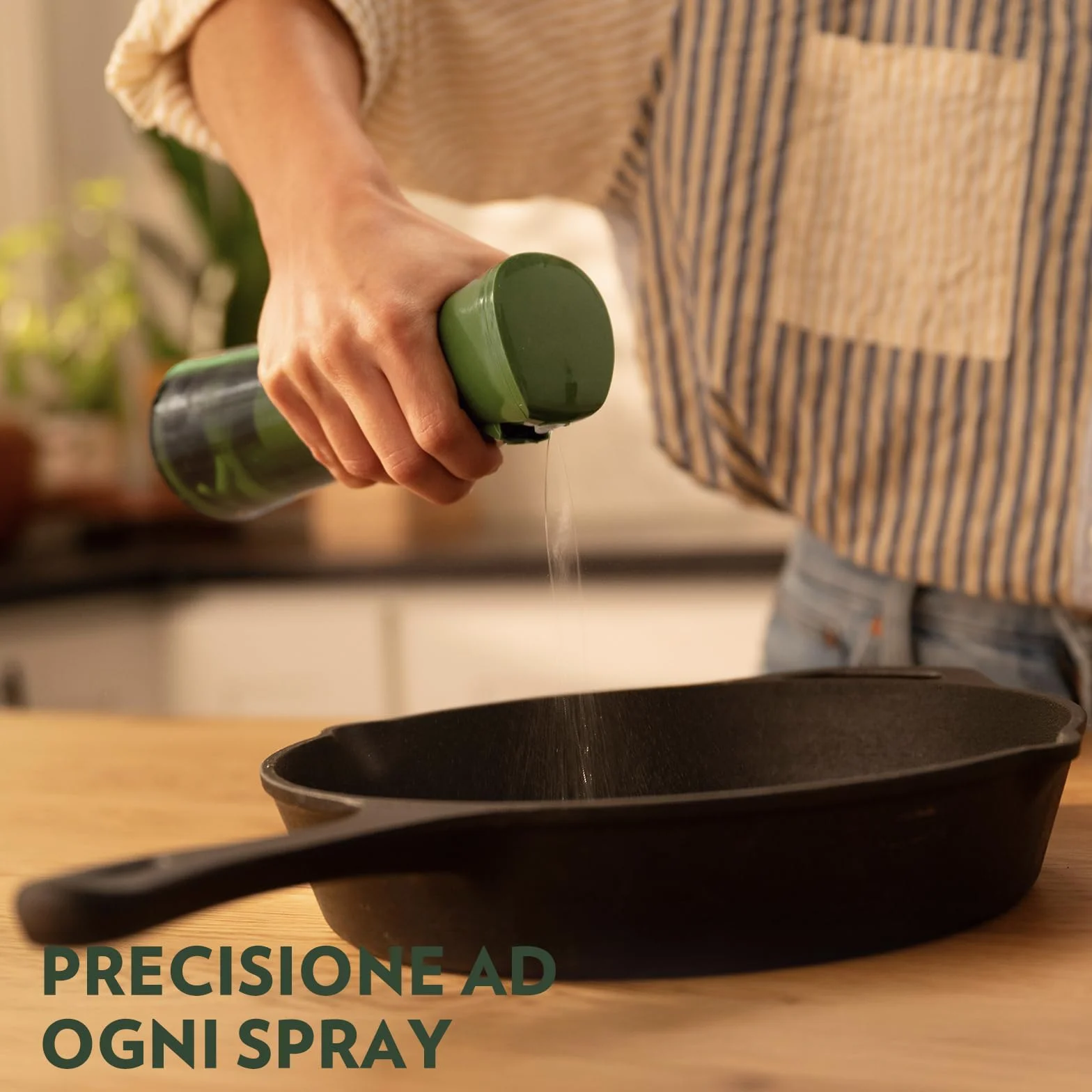 FLAIROSOL OLIVIA Spruzzatore di Olio in Vetro 200ml - Tecnologia a Spruzzo Continuo con Controllo Porzioni Verde