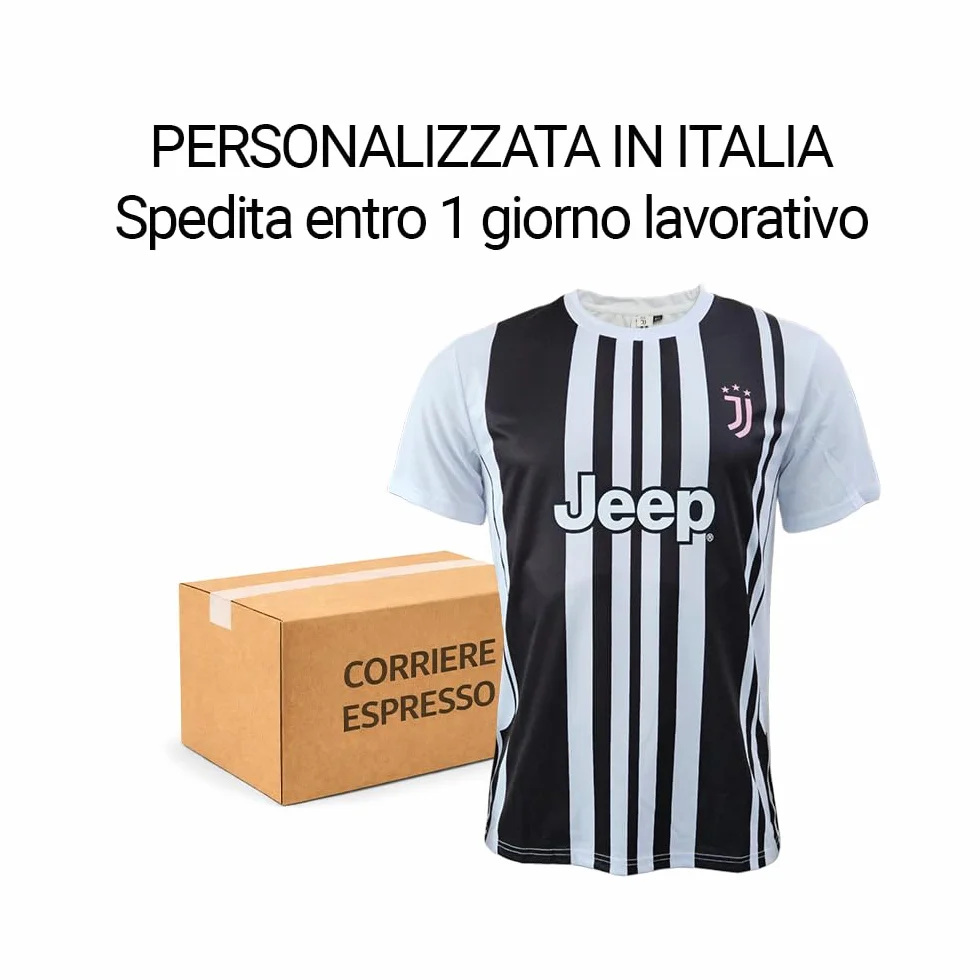 JUVENTUS FC Maglia Replica Ufficiale, 100% Poliestere, Personalizzabile, Taglie dalla 4Y alla XXL
