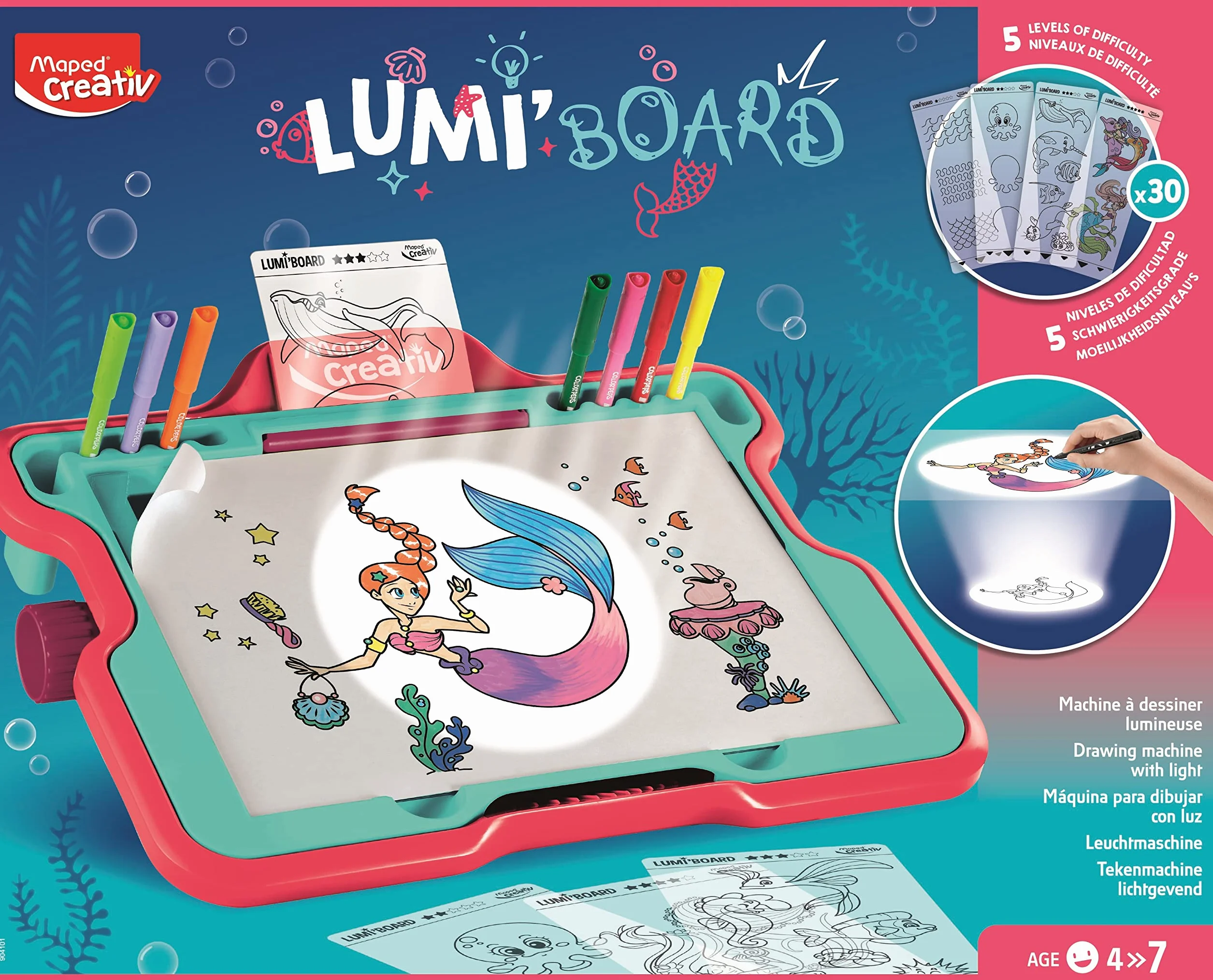 Maped Creativ Lumi'Board Macchina da disegno illuminata Lavagna bambini 4+