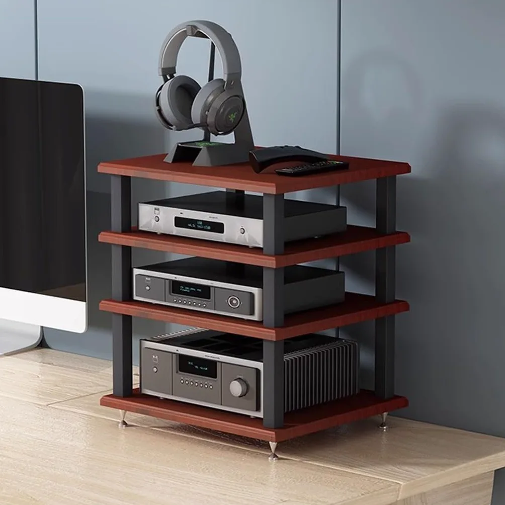 Mobile audio HiFi a 2/3/4 ripiani, multistrato, da pavimento, per lettore di dischi AV, scaffale multimediale per audiofili e amanti della musica, elegante unità di intrattenimento