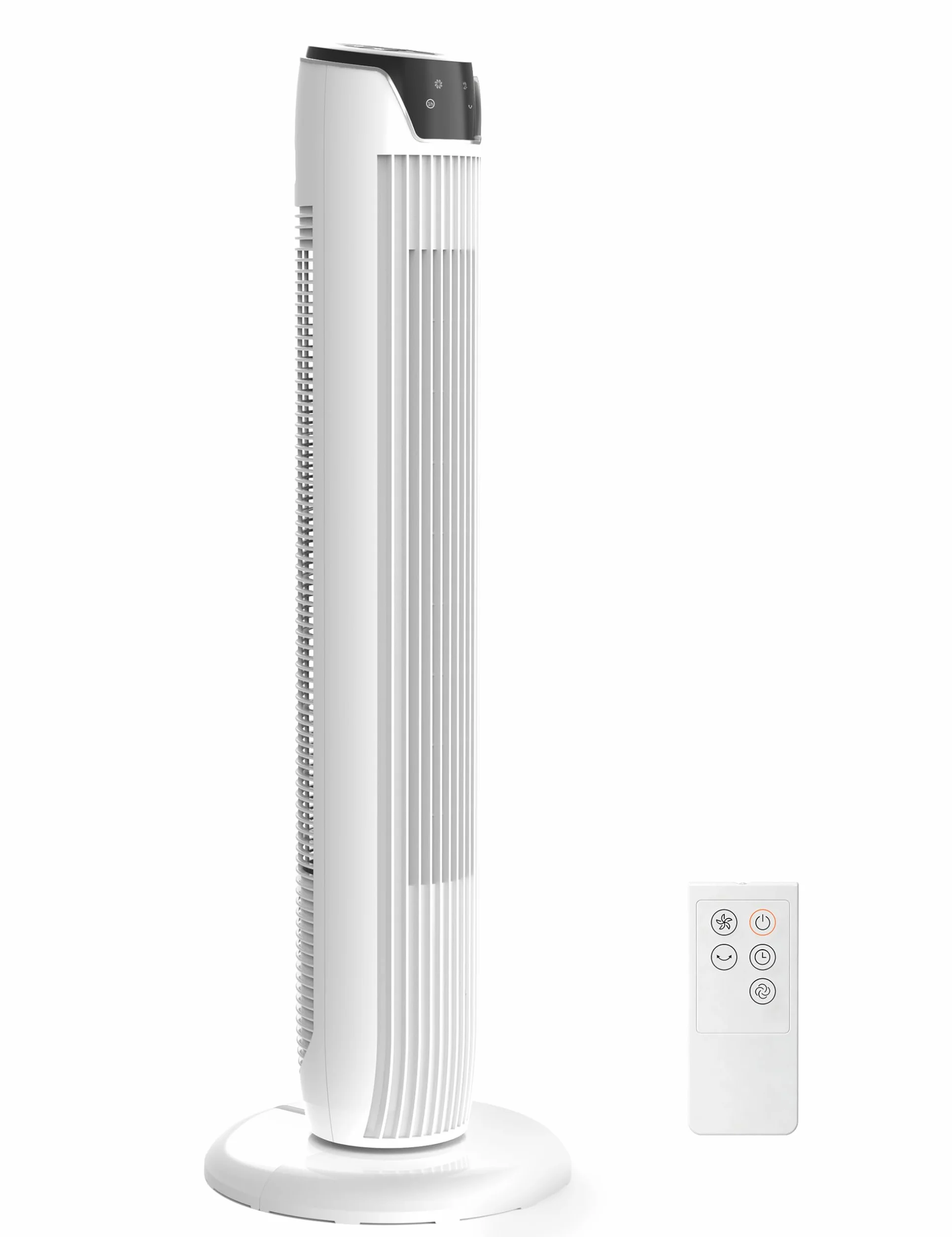 Midea Ventilatore Torre con Telecomando FZ10-17JRSE(WH) Flusso d’Aria 7 m/s, Oscillazione 90°, 3 Velocità e 3 Modalità, Timer 7h, Motore 45W, Silenzioso