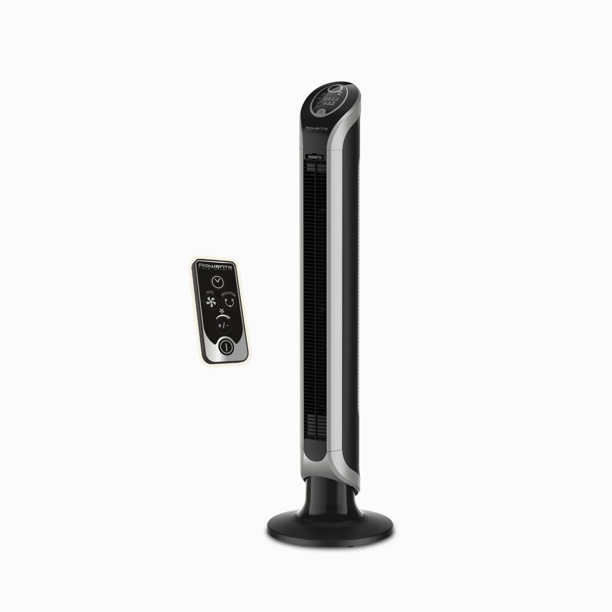 Rowenta Vu6670 Eole Infinite, Ventilatore a Torre, Timer Fino a 8 Ore, 3 Velocità, Telecomando, Spegnimento Automatico, 40 W, Nero