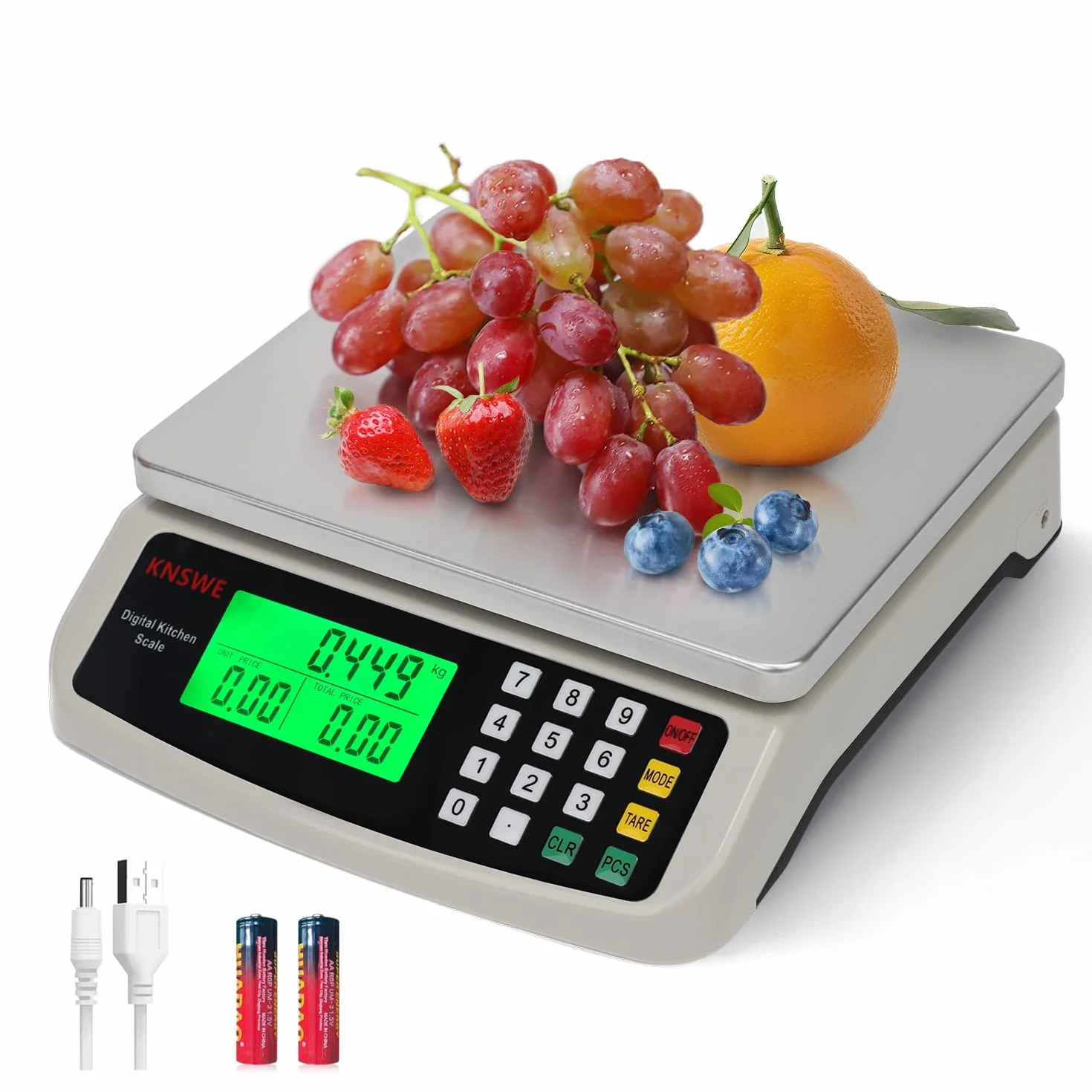Bilancia Digitale Cucina Acciaio Inossidabile 40kg Bilancino Cibo Professionale per Alimenti Cottura Casa e Panifici Bilance Elettronica Contapezzi Alimentare con Funzione Tara Display LCD