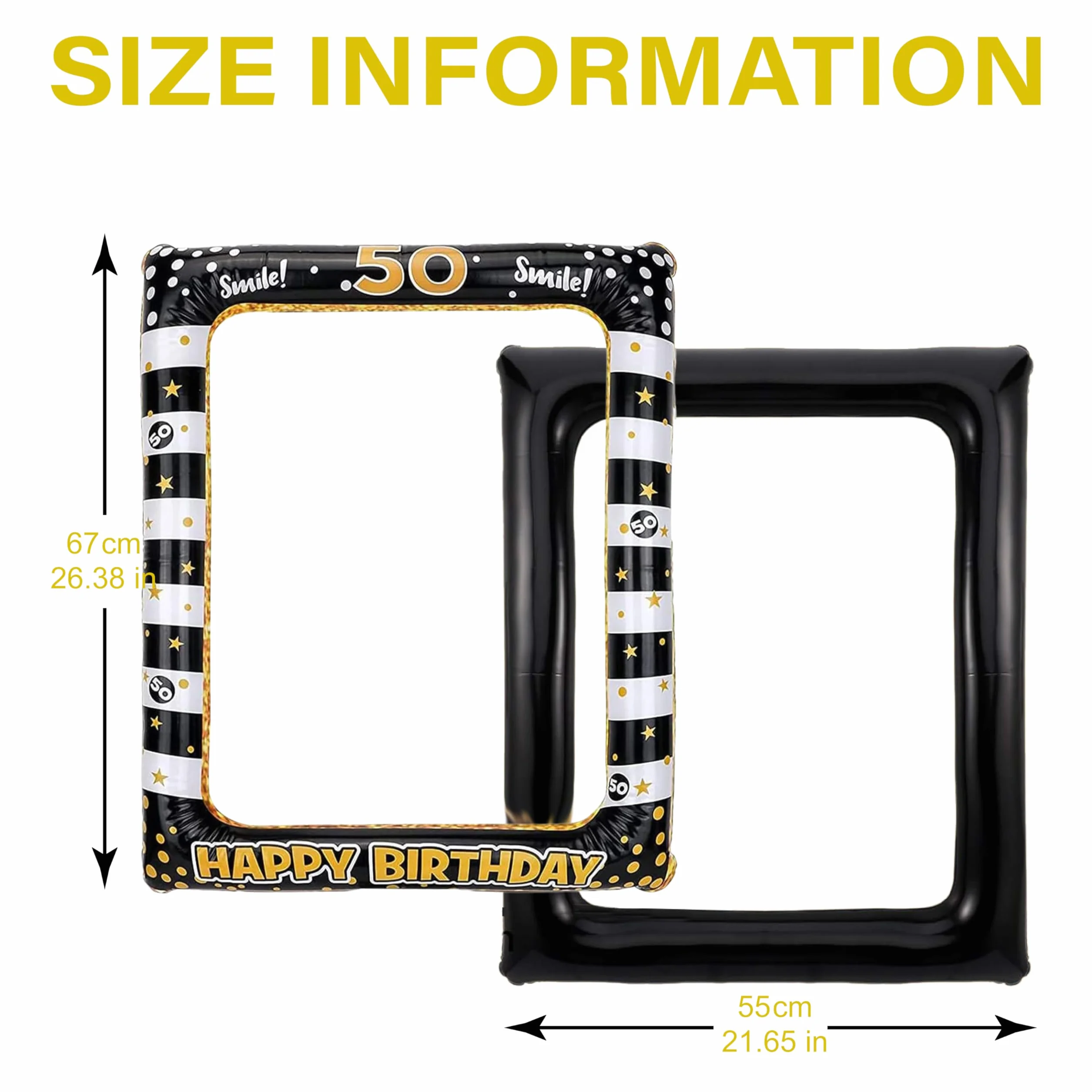 RCIDOS Cornice Per Foto Compleanno Gonfiabile, 50° Per Foto Di Compleanno, Accessori, Photo Booth Props Si Applica A Uomo Donna