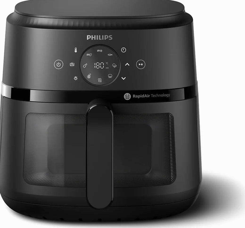 Philips Airfryer Serie 2000 – Friggitrice ad Aria 6,2L Con Finestrella di cottura, 1700W, RapidAir, 13 Modalità di Cottura, Facile da Pulire, Touchscreen, Risparmio Energetico (NA230/00)