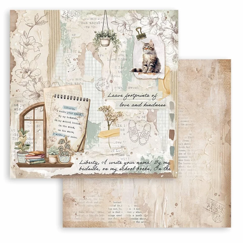 Stamperia Scrapbook Paper Pad 20,3 x 20,3 cm Secret Diary Acid Free Double Sided