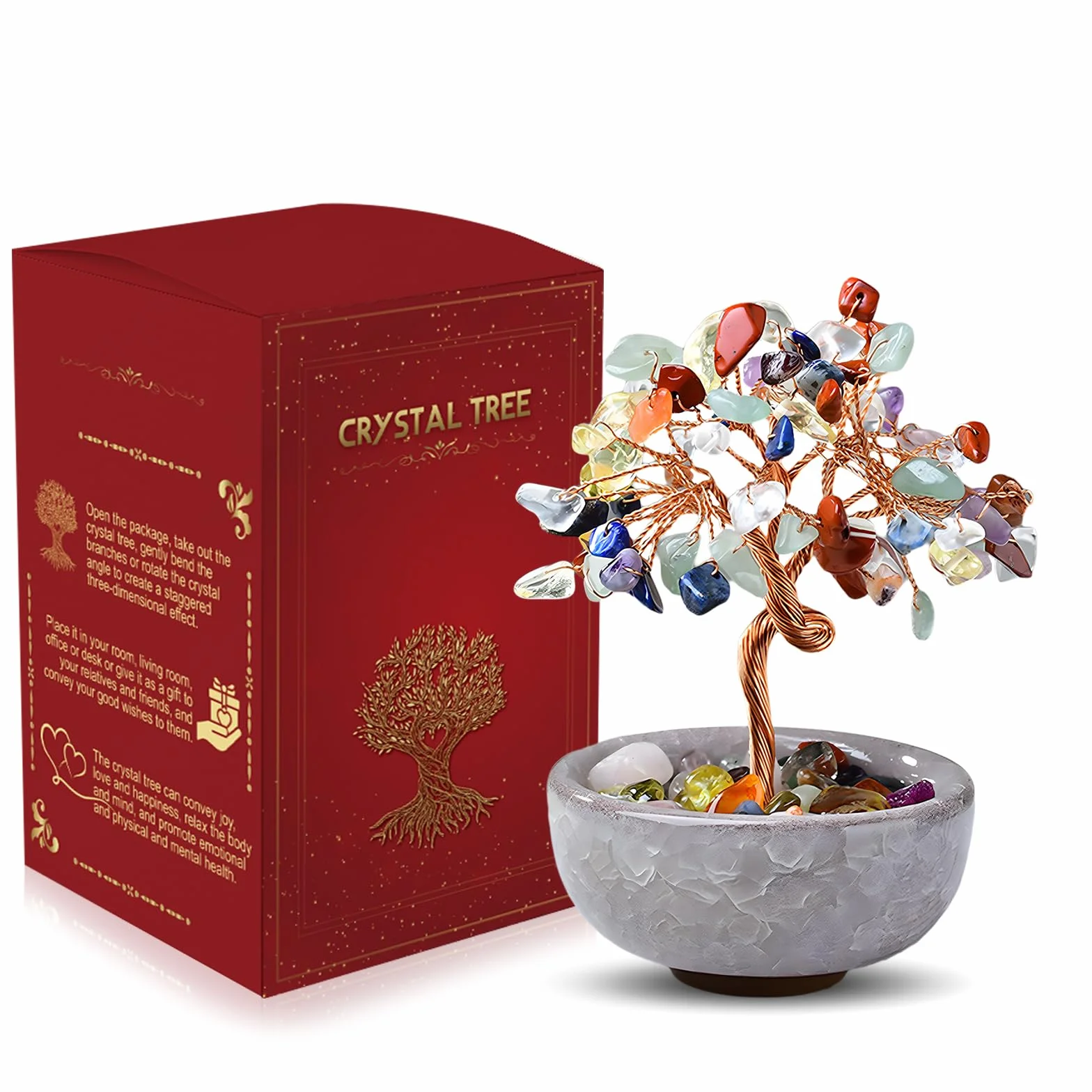 Quarzo Rosa Albero della Vita Pietre Chakra Soprammobile Portafortuna Feng Shui Cristalli Meditazione Reiki Decorazione Casa