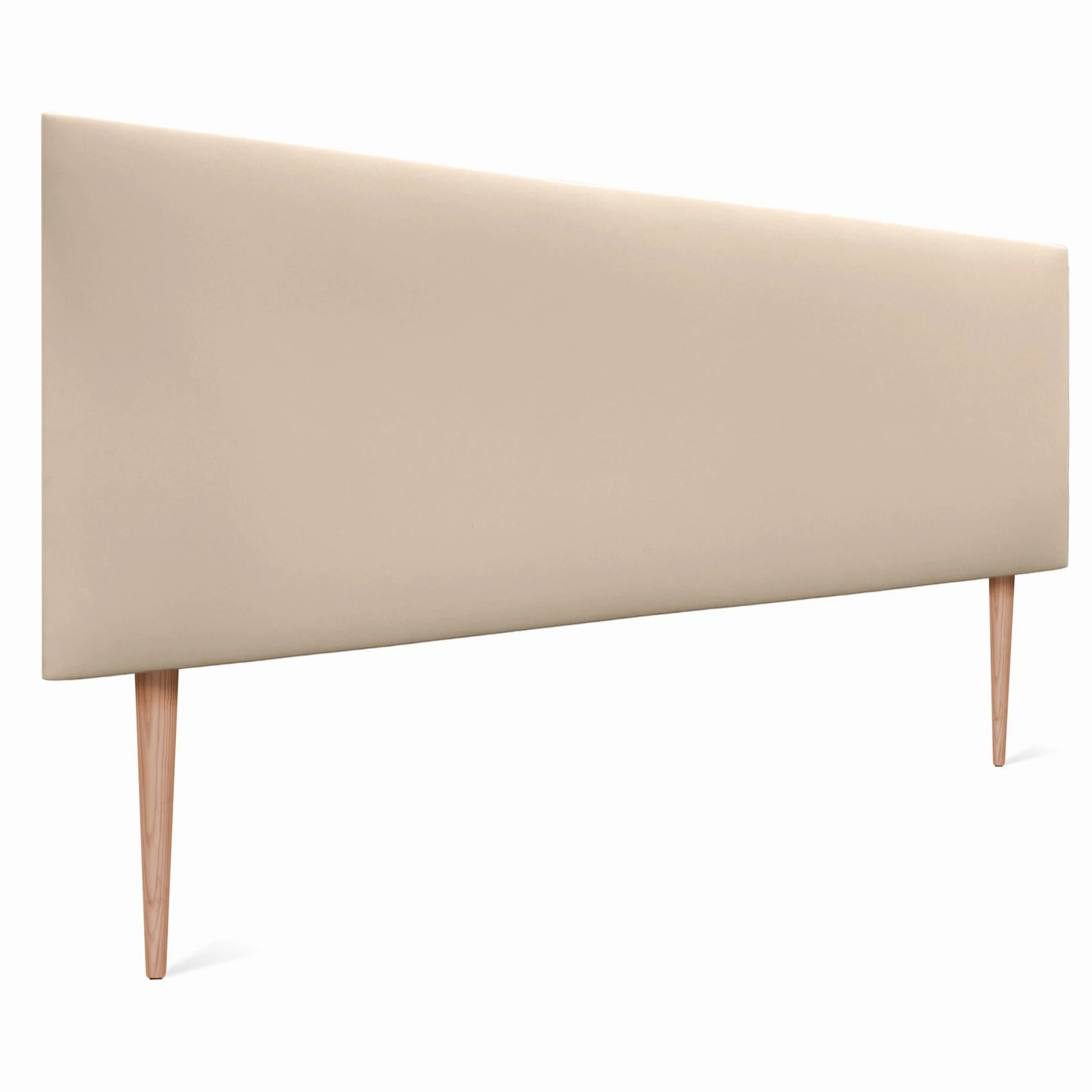 DHOME Testiera in similpelle o tessuto AQUALINE Liscia e con gambe Testiera per letto imbottita (160cm con Gambe (Lits 150/160), Similpelle Beige)