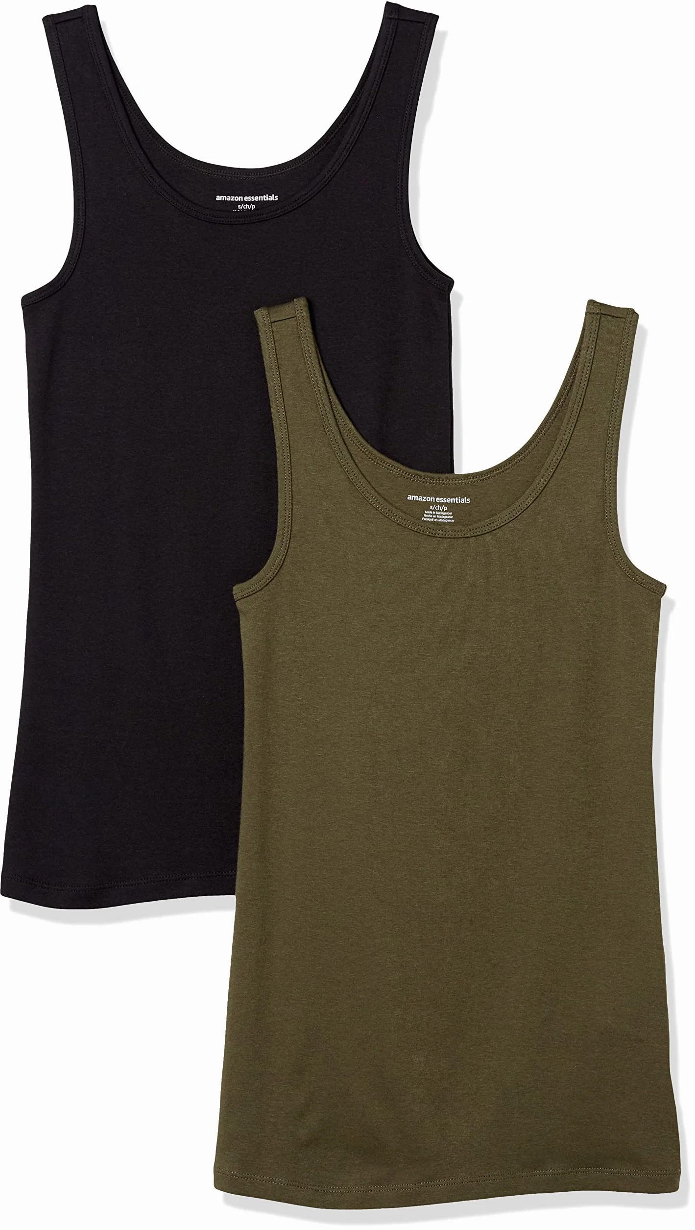 Amazon Essentials Top a Canotta Slim Donna, Pacco da 2