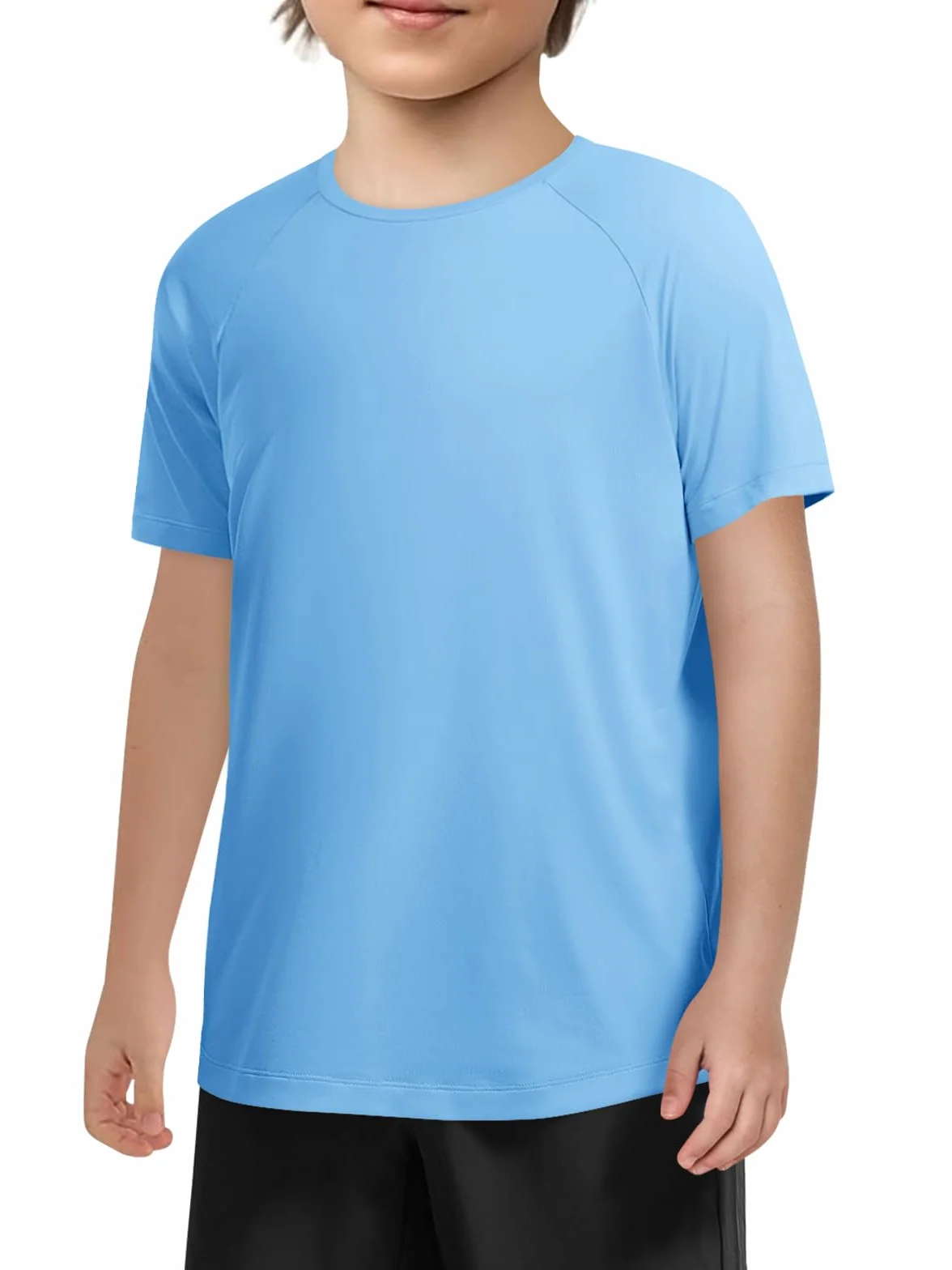 Haloumoning Maglietta da ragazzo maniche corte scollo rotondo top estivo tinta unita regular fit 5-14 anni