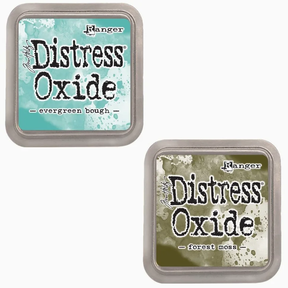 Kit di 12 inchiostri per fusione di pigmenti e tintura con tampone in feltro | finitura effetto opaco | Distress Oxide de Ranger - progettati da Tim Holtz | Kit numero 3 | Dimensioni circa 7,6 x 7,6