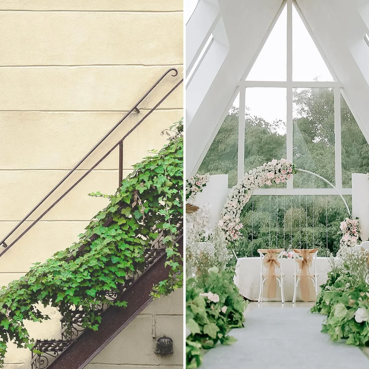 Noa Home Deco 24 Pezzi Piante Finta Edera 2.2M da Esterno Balcone Casa Giardino