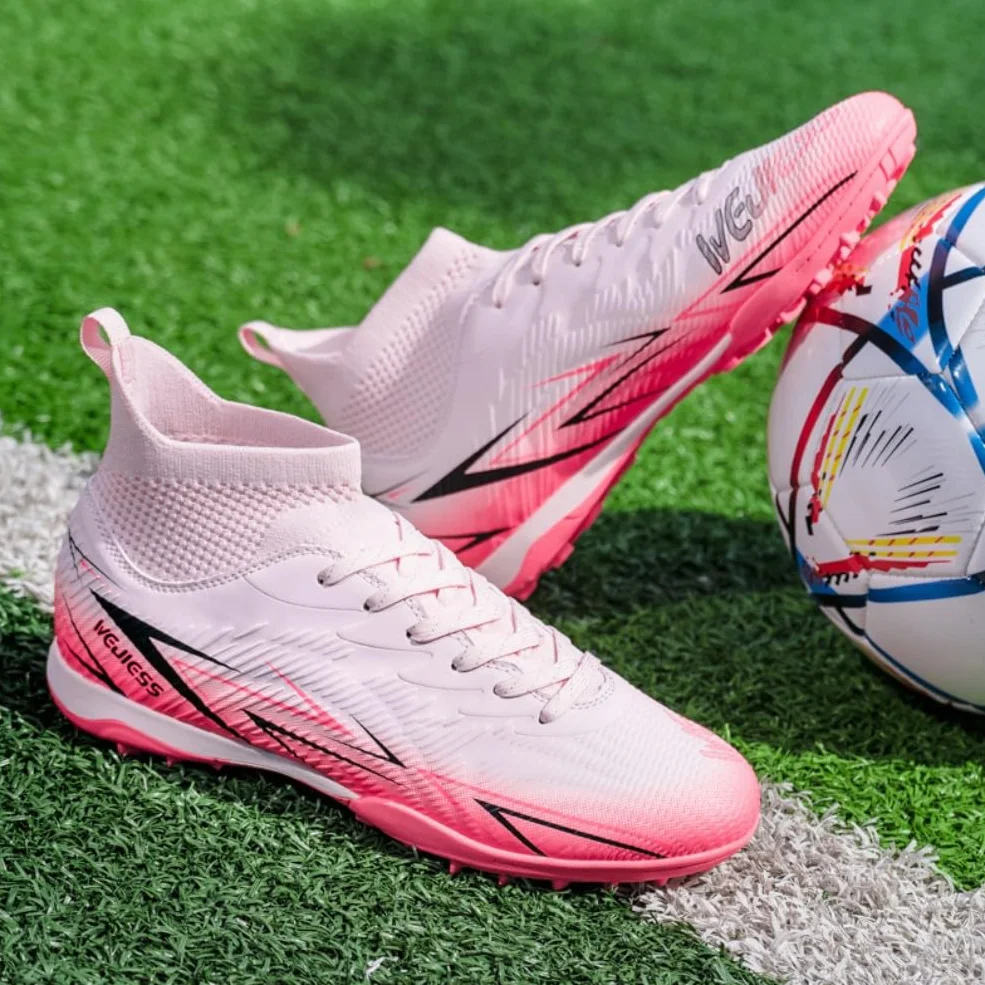 Scarpe da Calcio TF Uomo Alte con Tacchetti per Bambino Ragazzi Allenamento Indoor