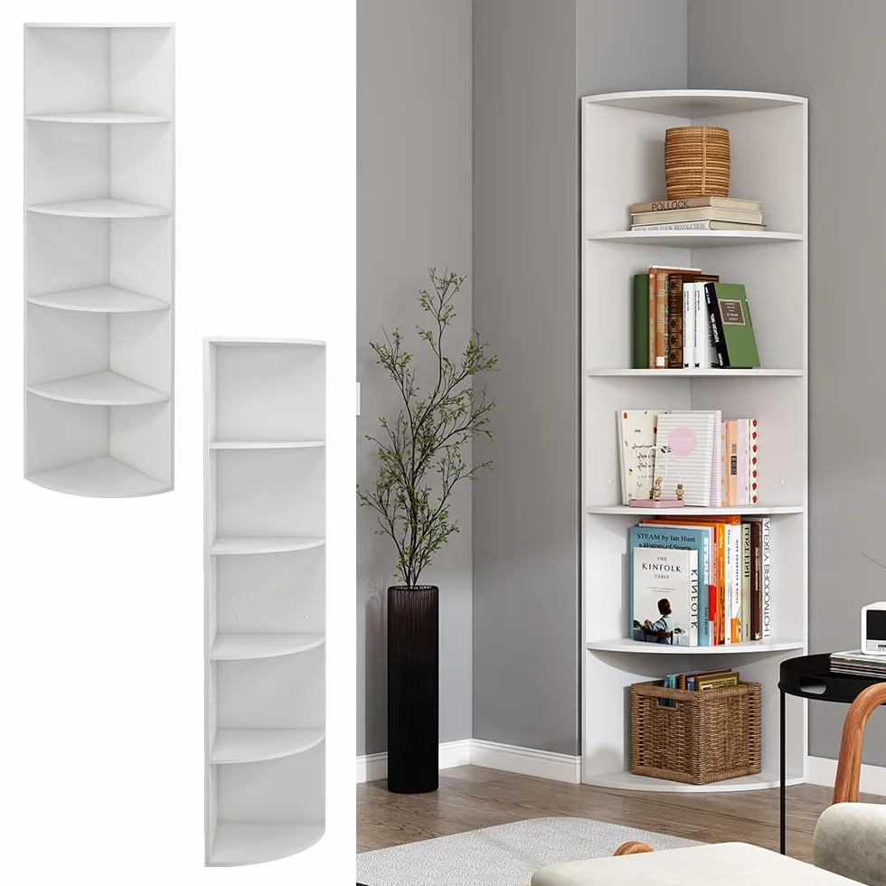 Vicco Libreria Fabienne, Bianco, 40 x 180 cm con 5 scomparti, adatto al montaggio a parete per una configurazione flessibile degli spazi