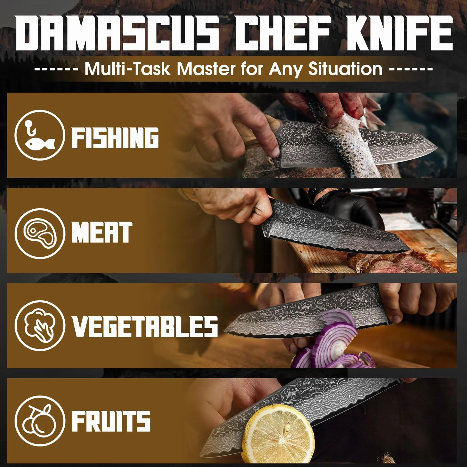 Coltello da cucina professionale TAN REN, coltello da chef affilato, regalo uomo