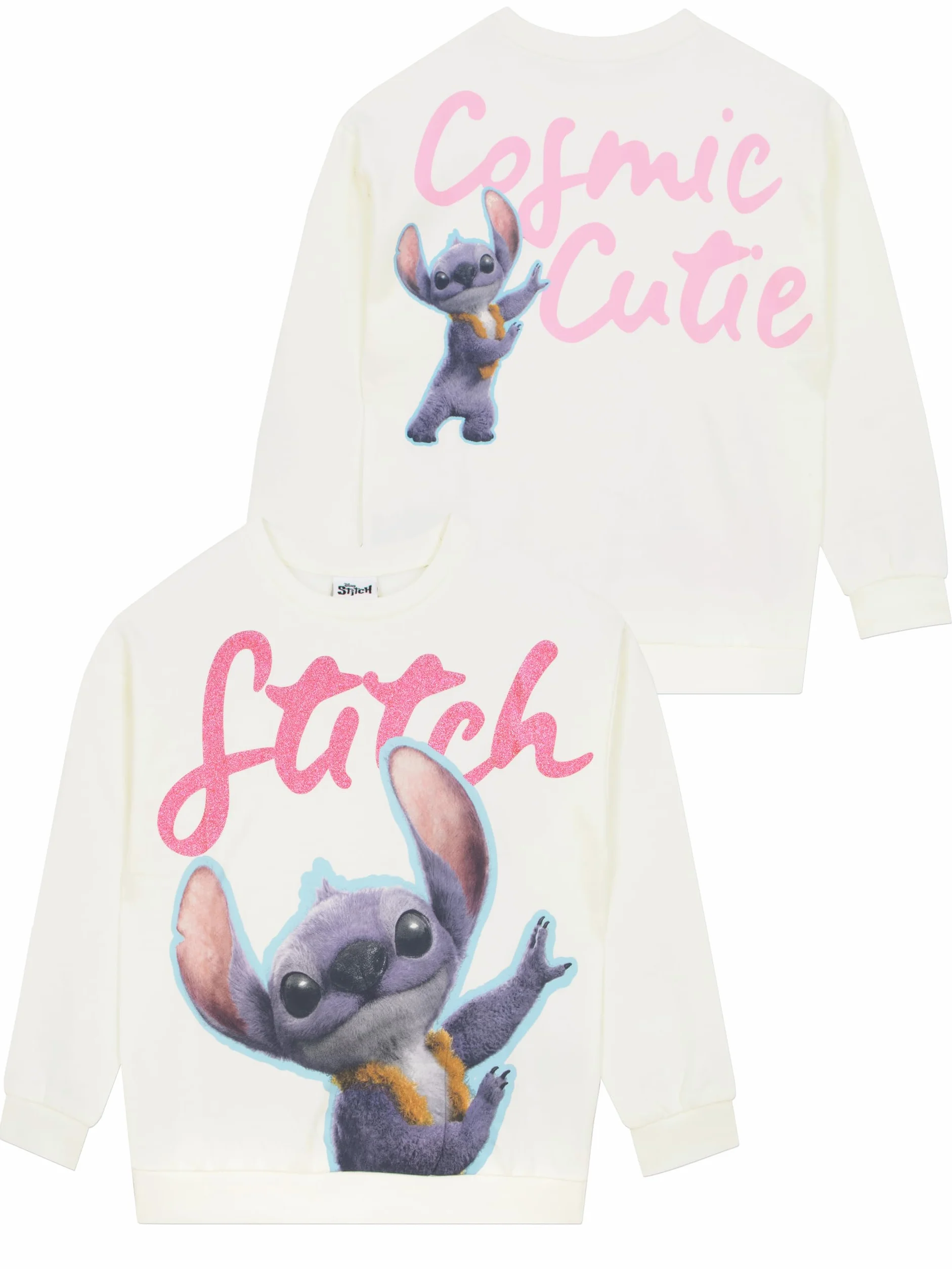 Disney Felpa Bambina Cotone Lilo E Stitch Manica Lunga Abbigliamento