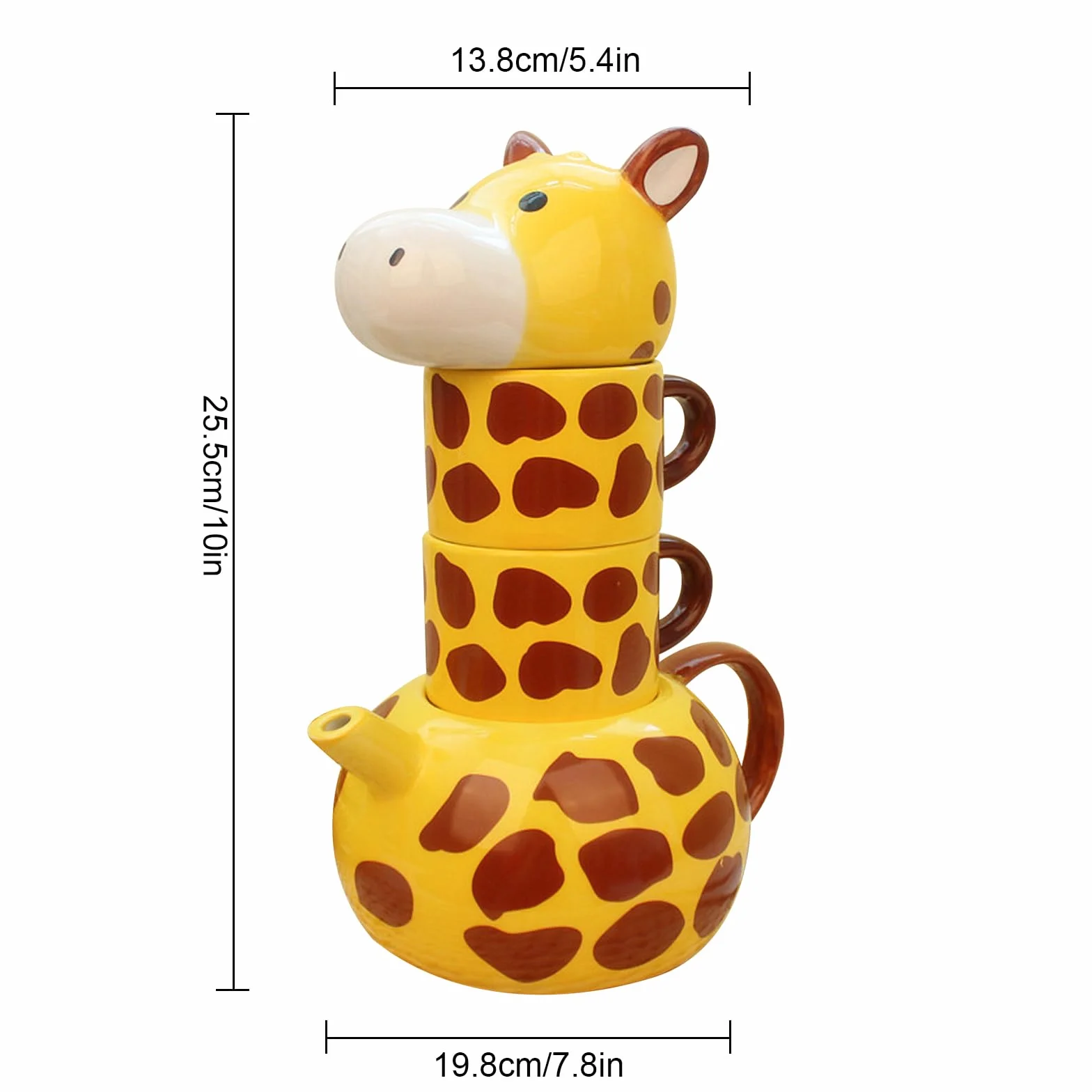 Ceramiche Teiera Set con 2 Tazze da Tè, Servizio da Tè in Porcellana Dipinta a Mano