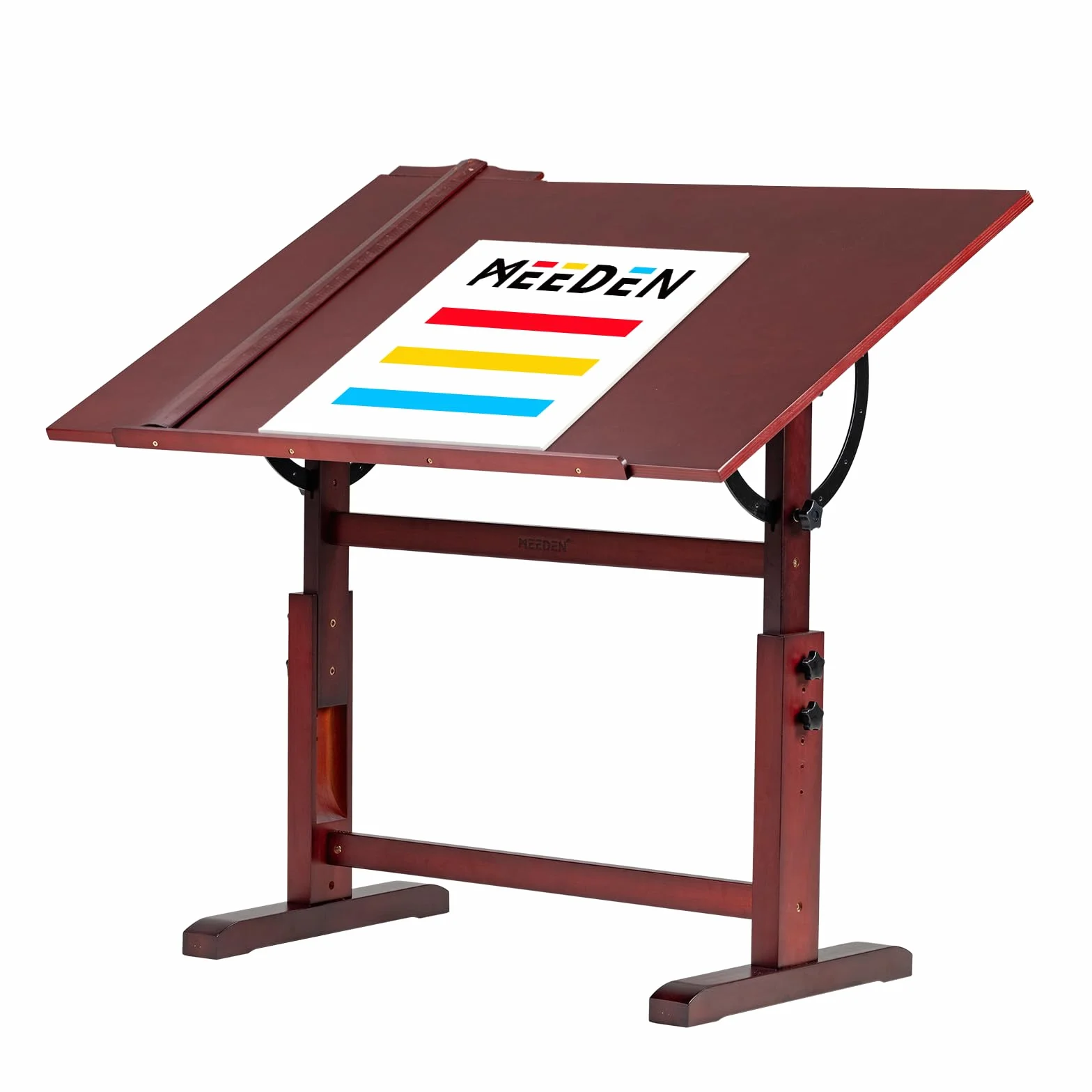 MEEDEN Tavolo da disegno extra large in legno, tavolo da disegno per artisti con altezza regolabile, inclinabile e con righello quadrato a T, tavolo da studio per pittura e scrittura artistica, colore