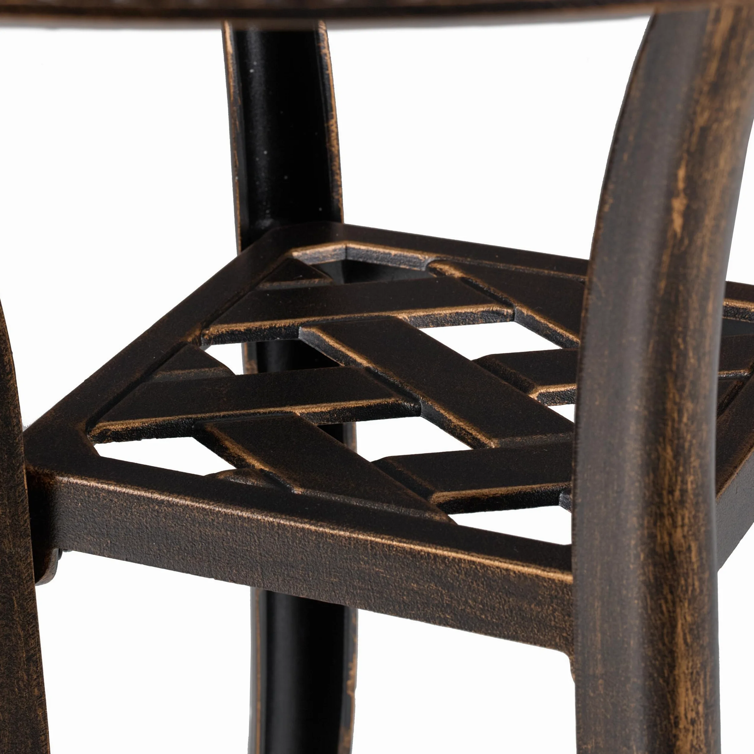 Relaxdays Tavolino da Giardino, Tavolo Rotondo da Balcone, HxD: 53x53 cm, Mobile in Alluminio da Esterno, Nero Bronzo