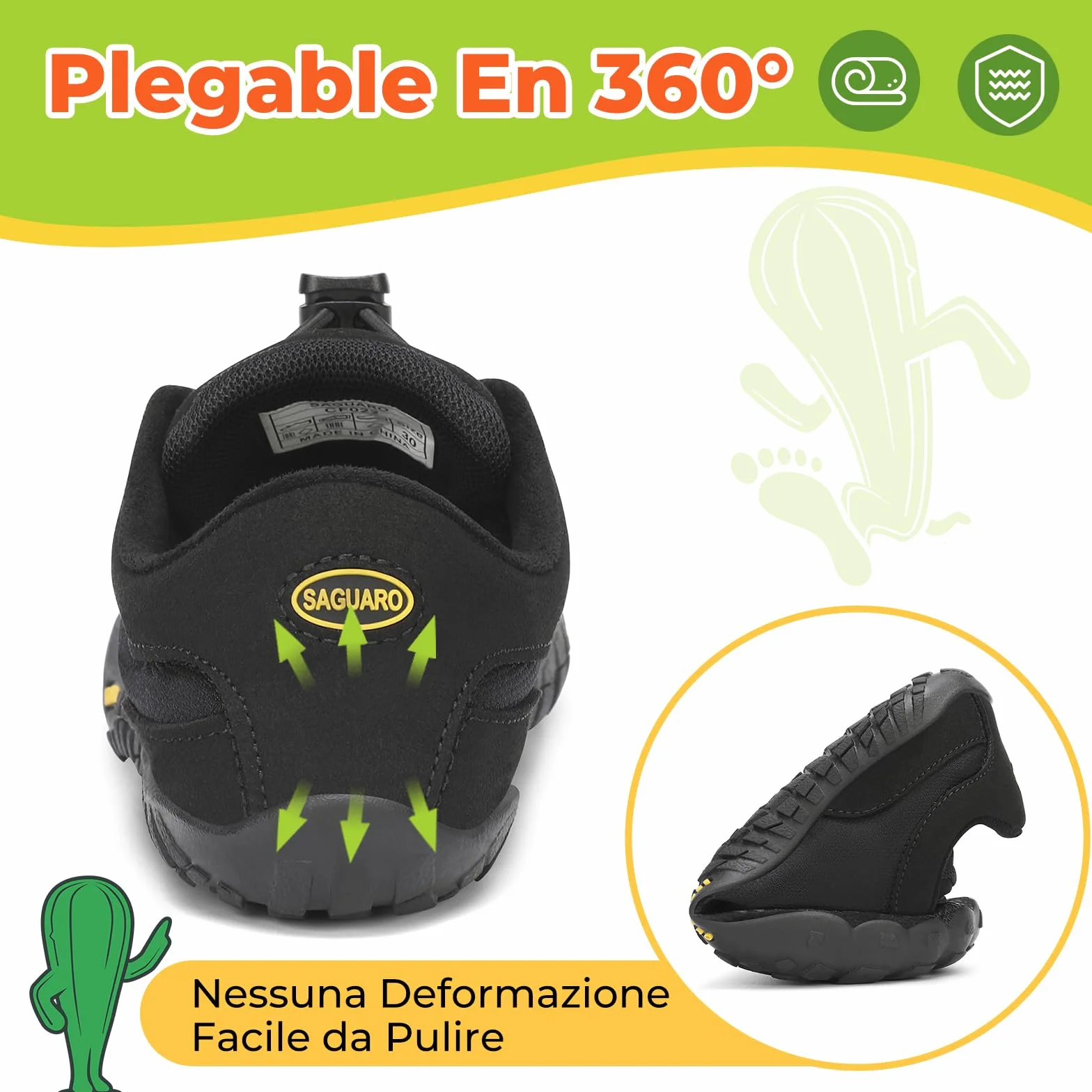 SAGUARO Barefoot Shoes Bambini Traspiranti Scarpe Minimaliste Gr.24-36