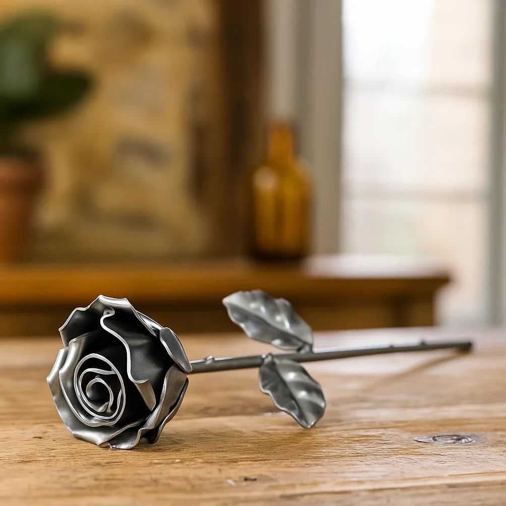 Rosa Eterna w Żelazie Kute Ręcznie (Srebrny) Forging Art Bcn