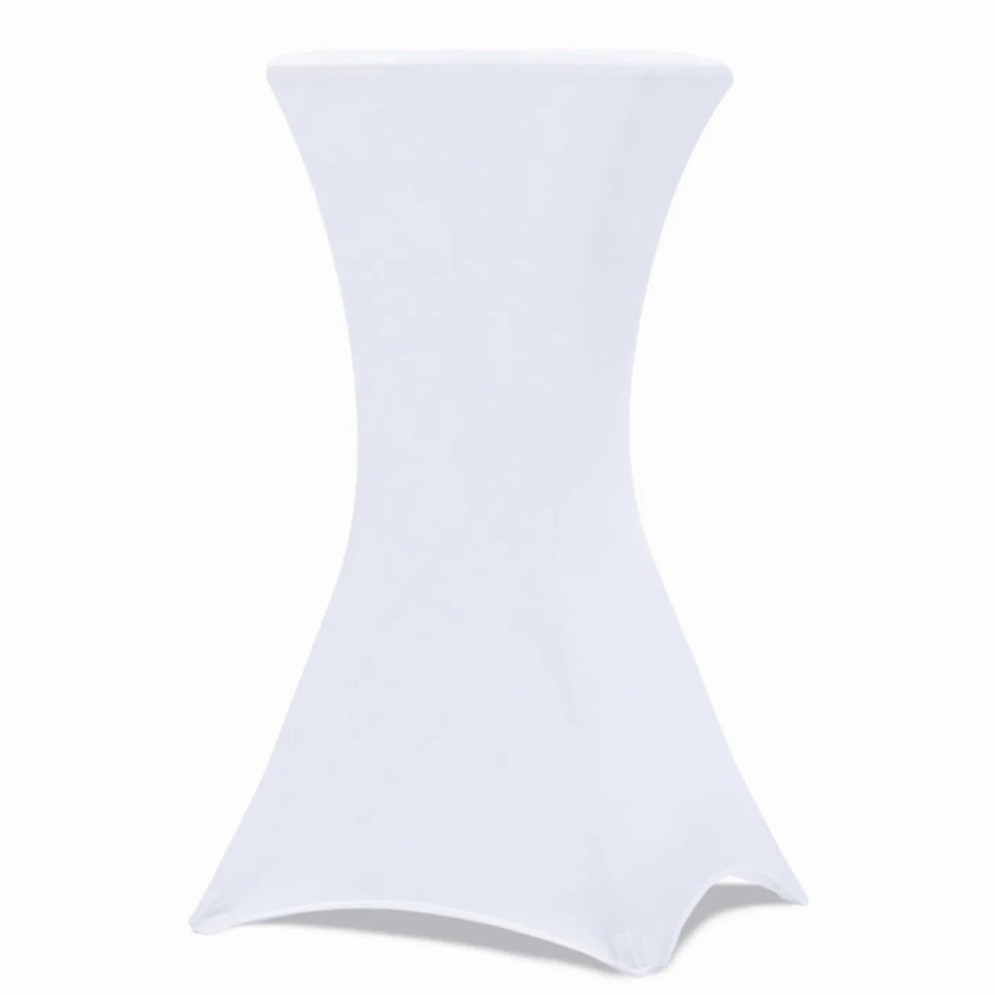 IDMarket - Set di 4 tavoli alti pieghevoli da 105 cm e 4 coperture bianche