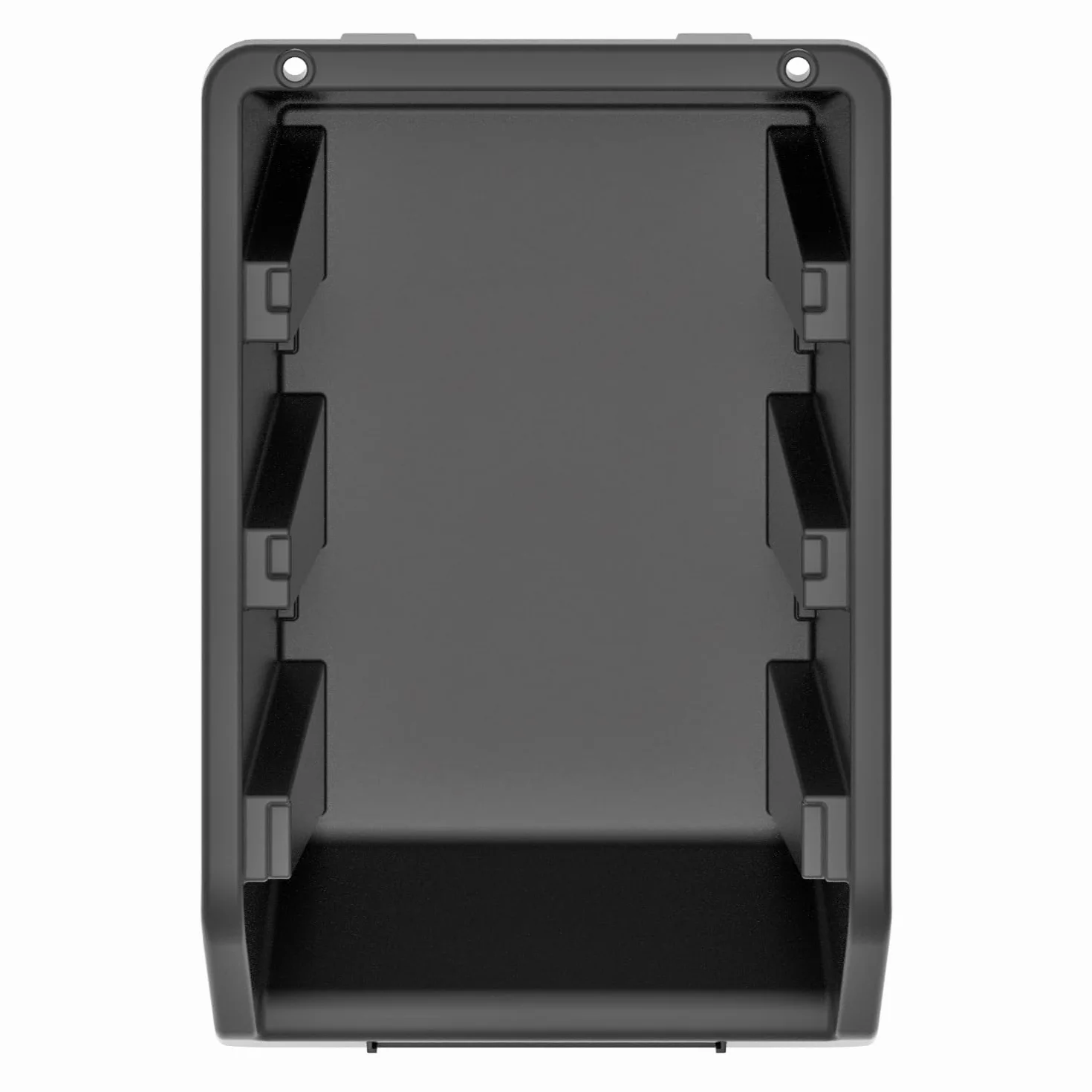 Set di 6 Contenitori a Bocca di Lupo | 49x30x21 cm | Impilabili | Sovrapponibili | Nero | in Plastica