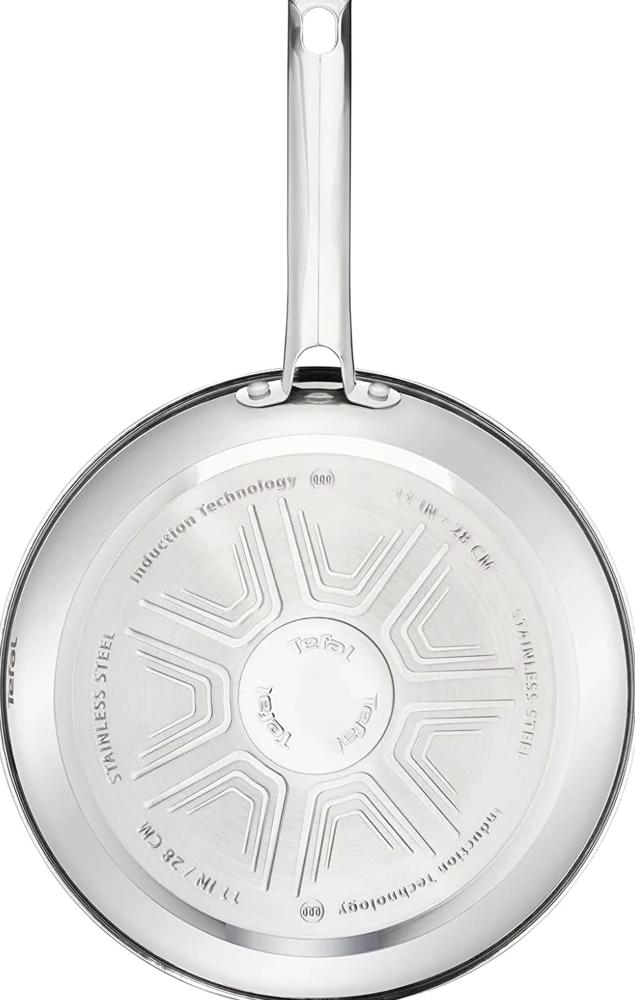 Tefal Duetto Set di 3 Padelle da 20/24/28 cm in acciaio inox, padelle antiaderenti, base spessa, rinforzata a prova di urti, facile pulizia, adatto a tutti i tipi di cucine